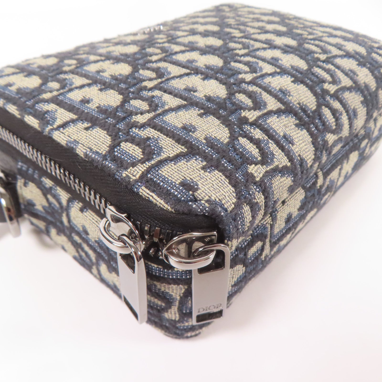 Dior 帆布Oblique銀扣肩背袋