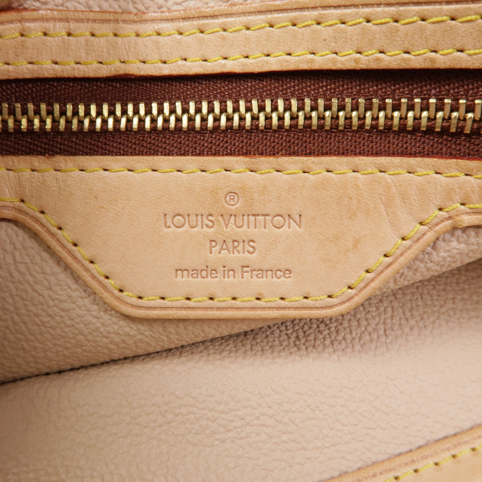 LOUIS VUITTON Monogram Bucket GM金扣手挽袋棕色