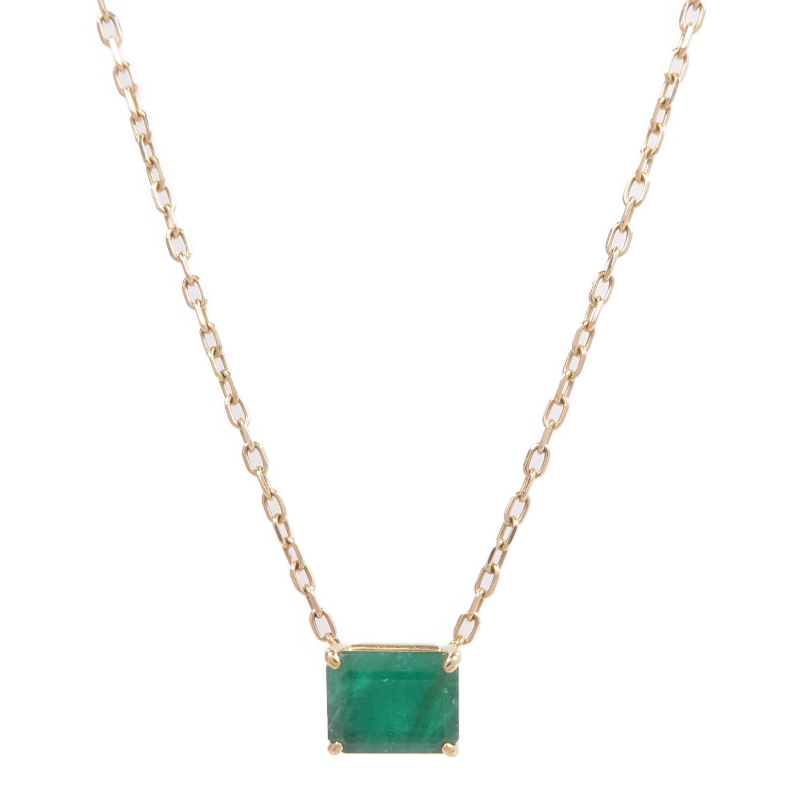 JEWELRY 【激減優惠】18K黃金Emerald Necklace綠寶石項鍊