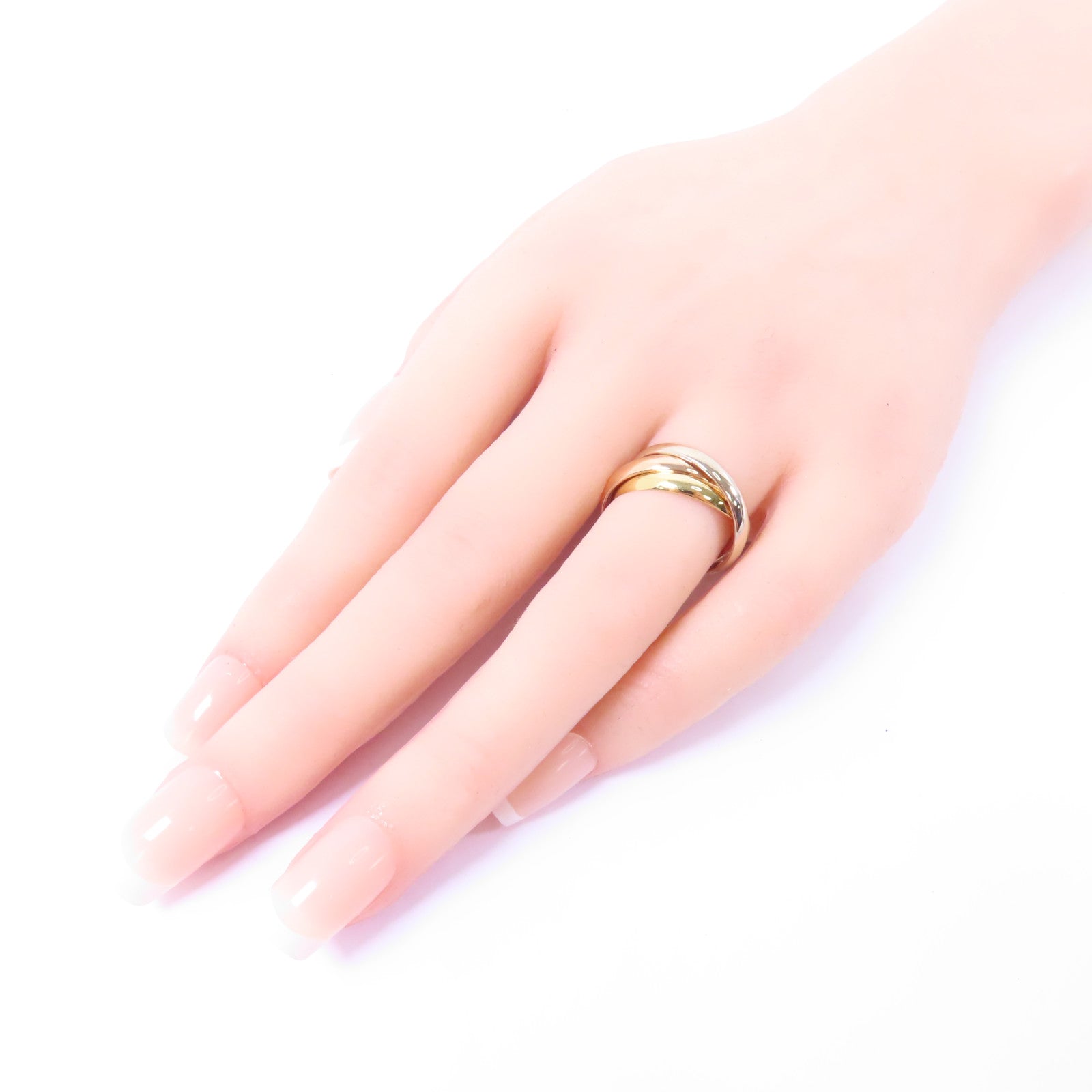CARTIER 18K黃金/白金/玫瑰金Les Must De Trinity戒指Cartier#53/US#6.25