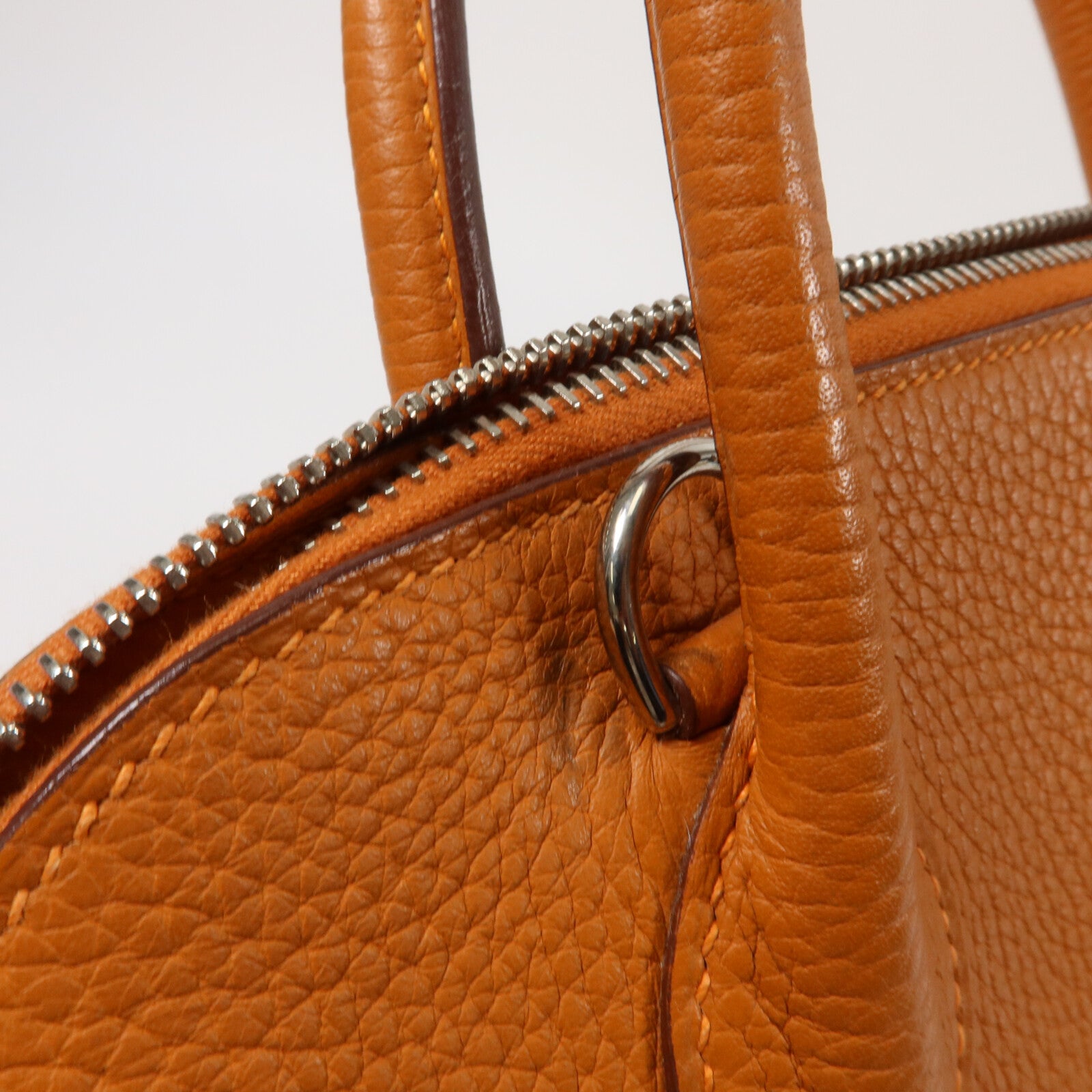 HERMES Clemence皮革Bolide 31手挽肩背兩用袋Orange