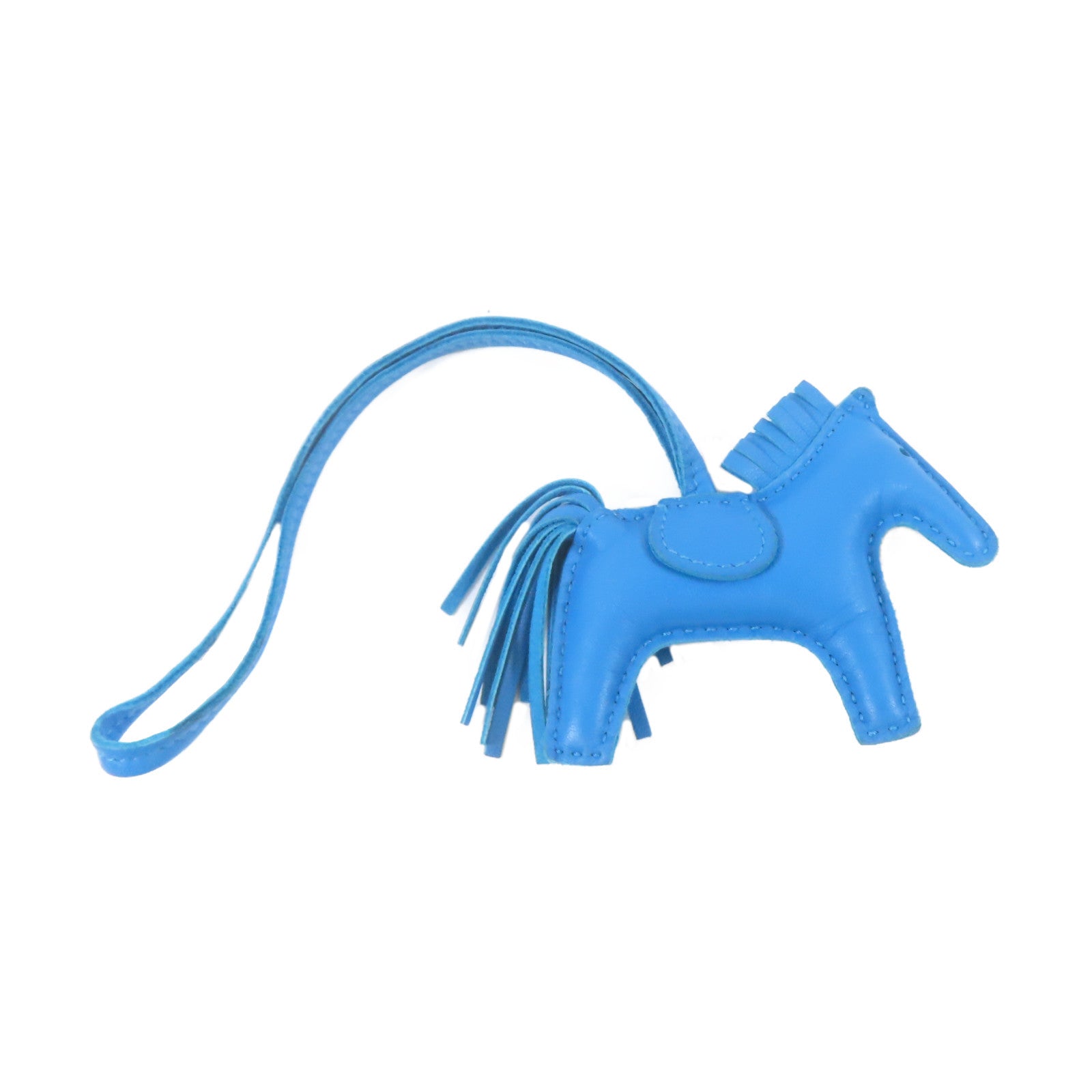 HERMES Swift皮革Rodeo PM掛飾Bleu Zanzibar/藍色