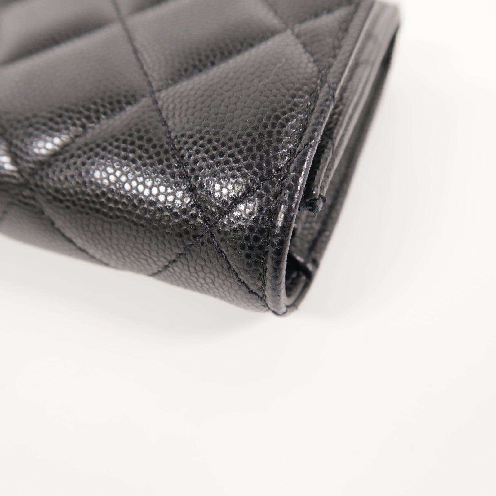 CHANEL CC SHW Long Wallet Calfskin Leather Black