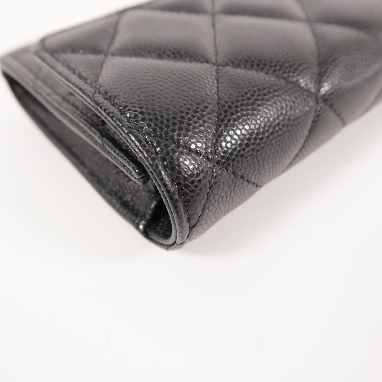 CHANEL CC SHW Long Wallet Calfskin Leather Black