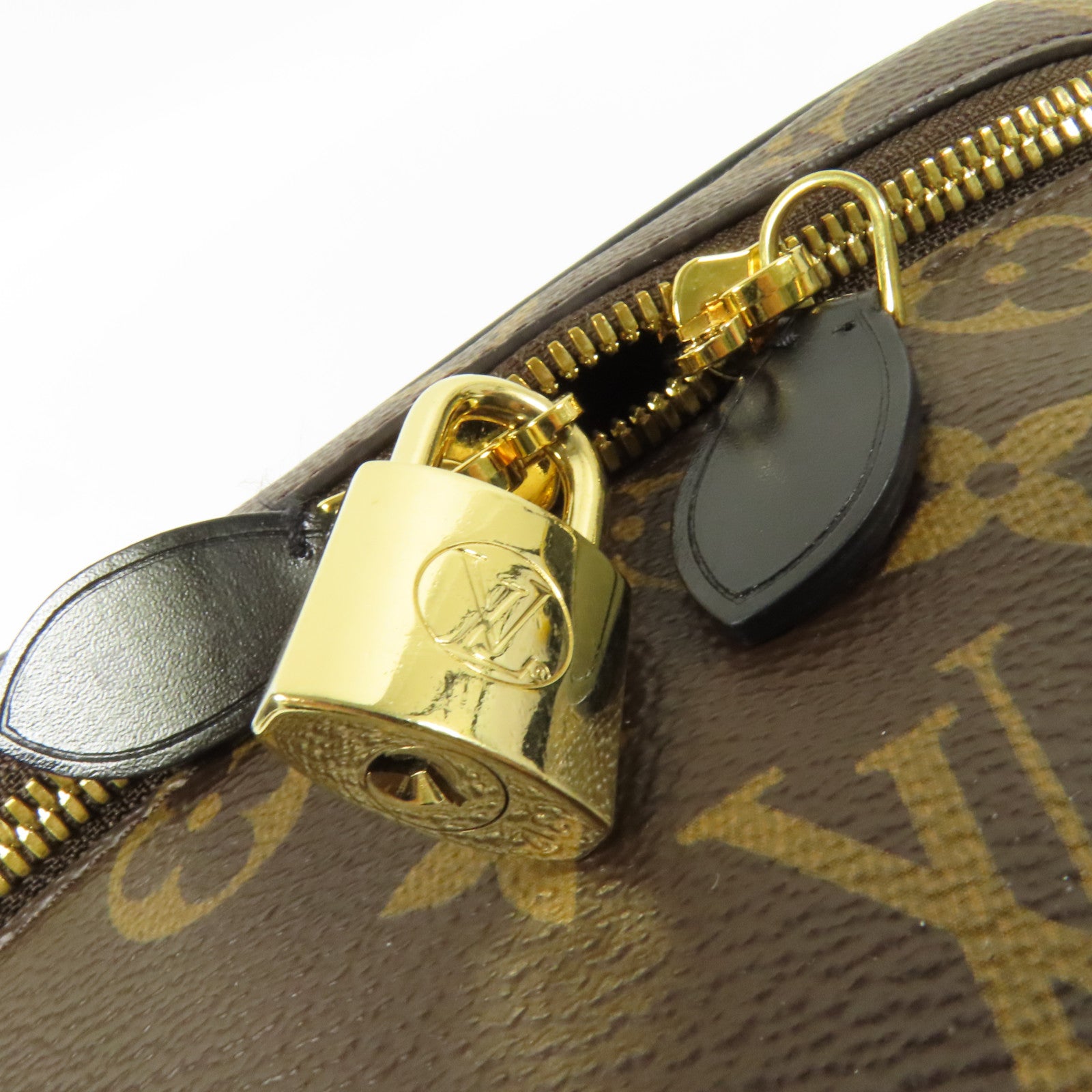 LOUIS VUITTON Monogram Reverse Vanity PM金扣手挽肩背兩用袋棕色