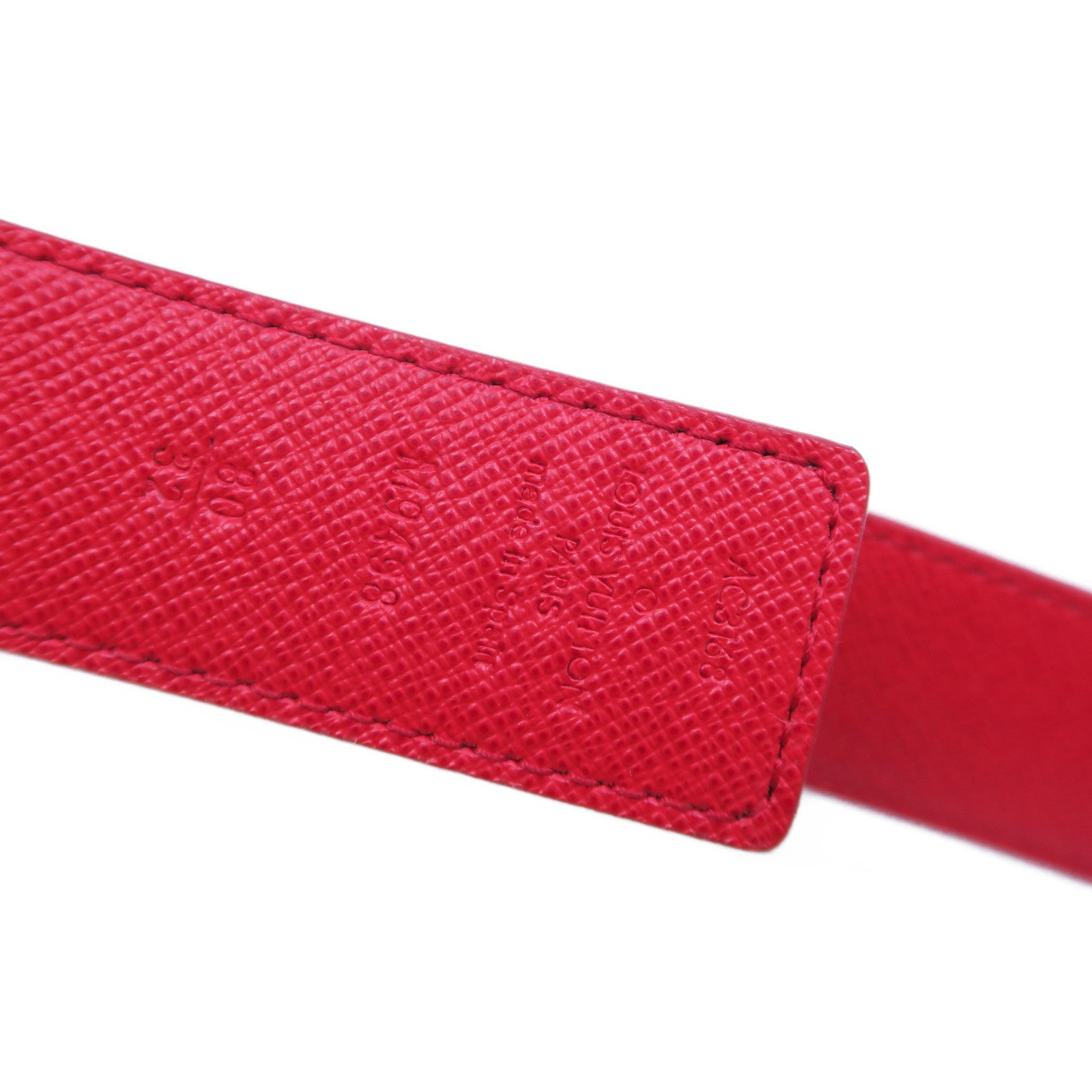 LOUIS VUITTON 【激減優惠】Monogram Belt金扣皮帶啡色/紅色