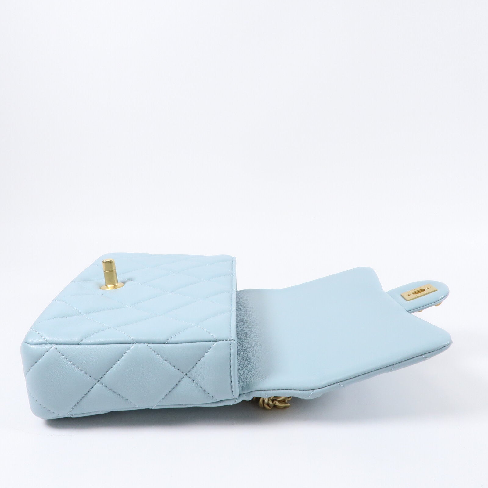 CHANEL 羊皮皮革CC Flat Bag 20鏈帶肩背袋