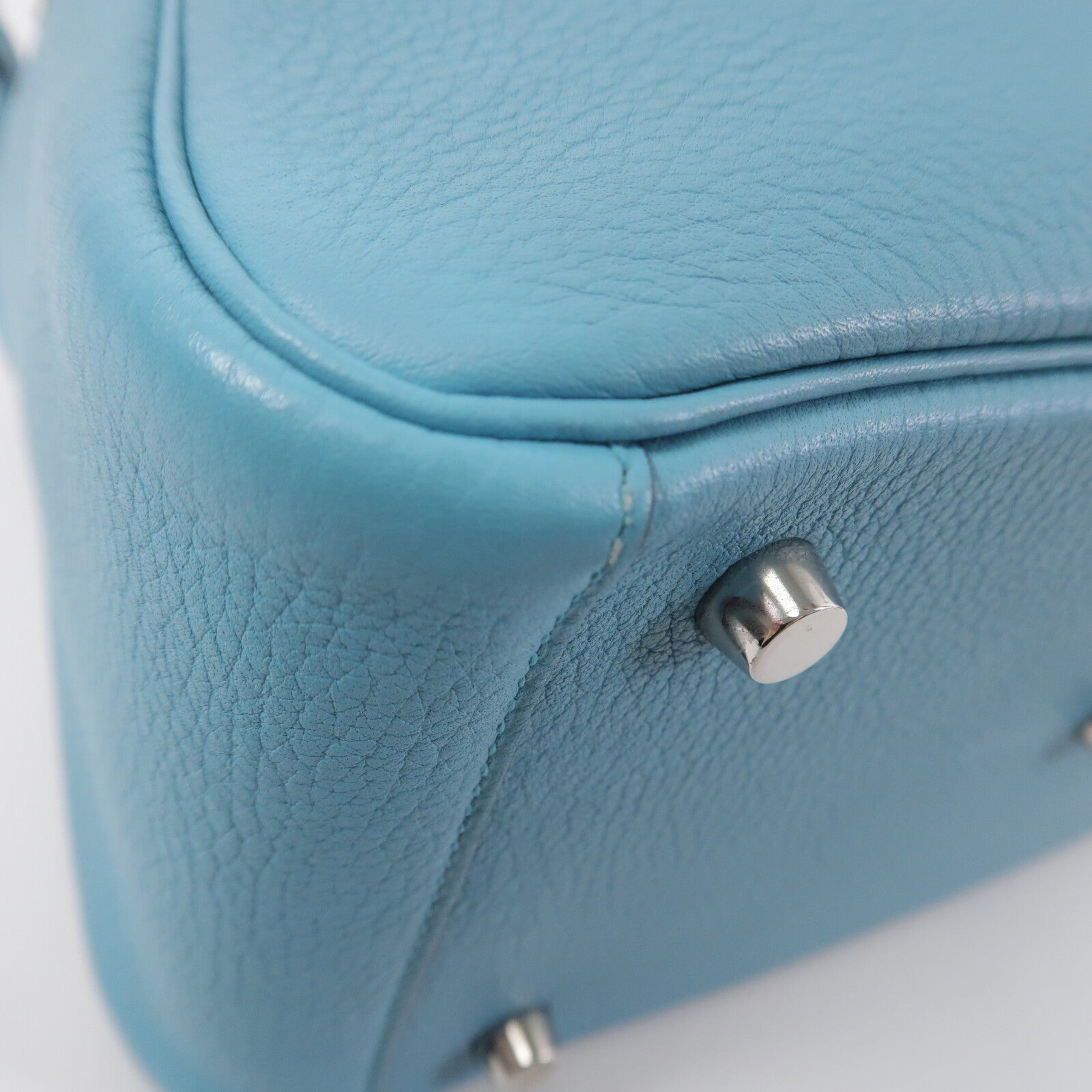 HERMES Clemence皮革Lindy 26手挽肩背兩用袋Bleu Atoll