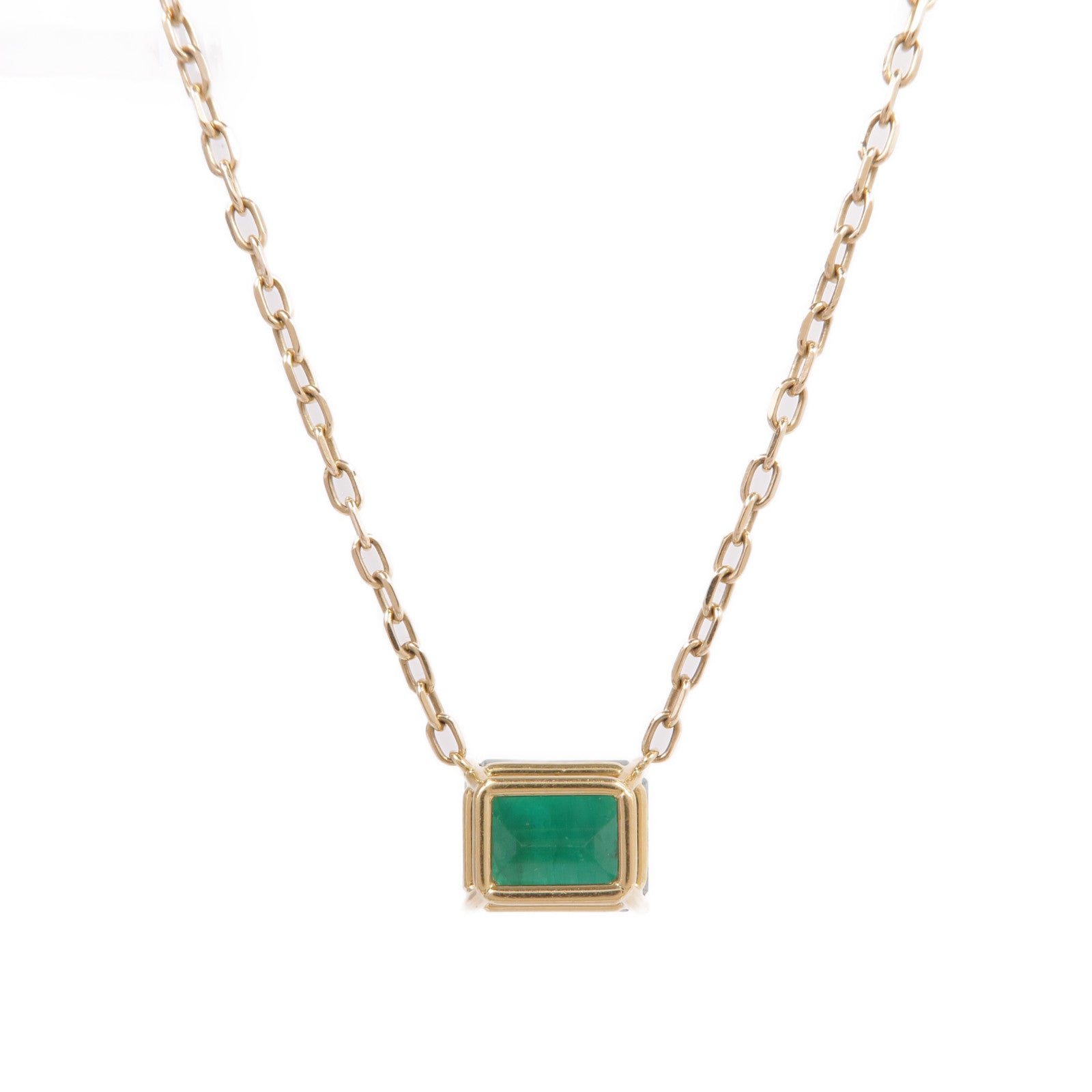 JEWELRY 【激減優惠】18K黃金Emerald Necklace綠寶石項鍊