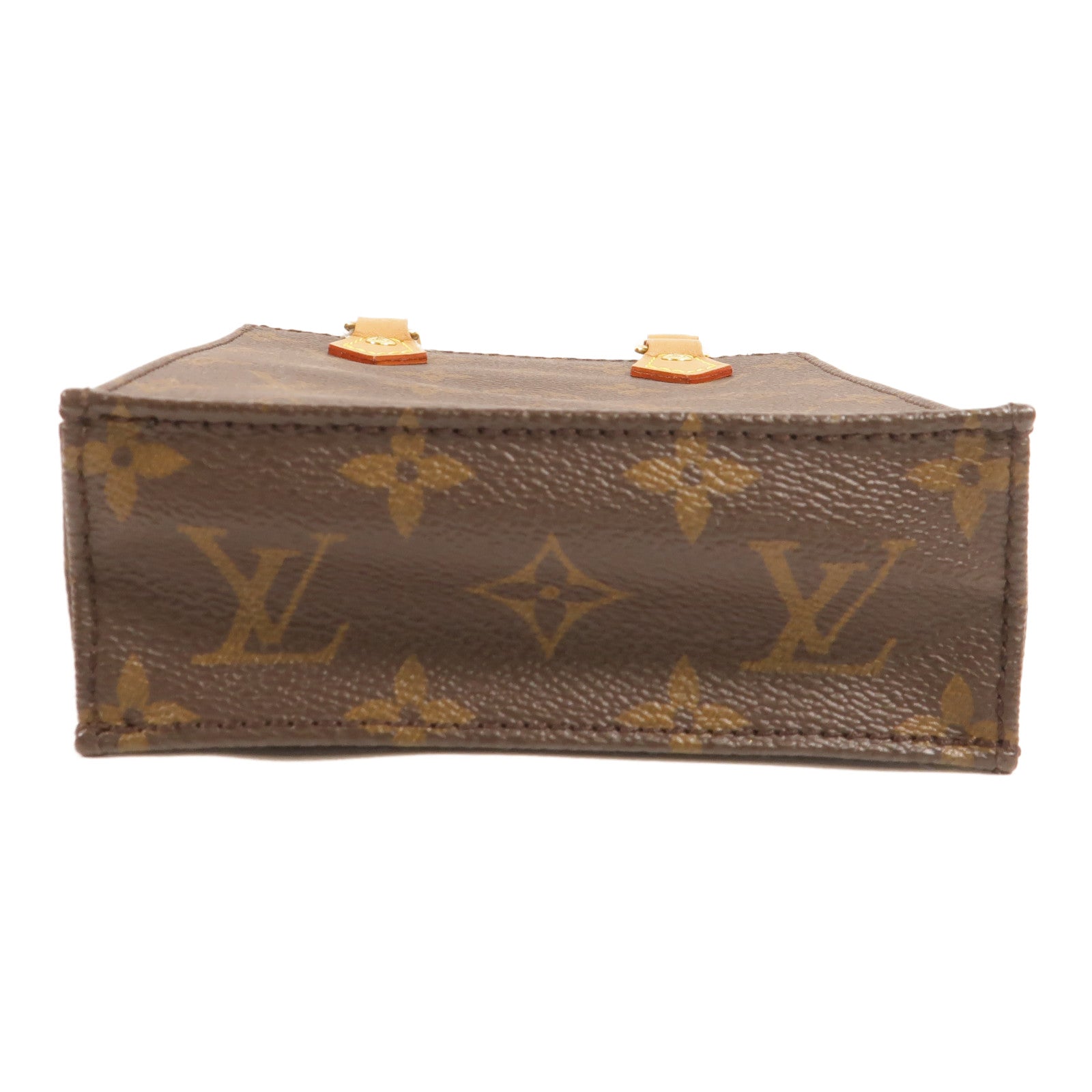 LOUIS VUITTON Monogram Petit Sac Plat金扣手挽肩背兩用袋Monogram Petit Sac Plat金扣手挽肩背兩用袋