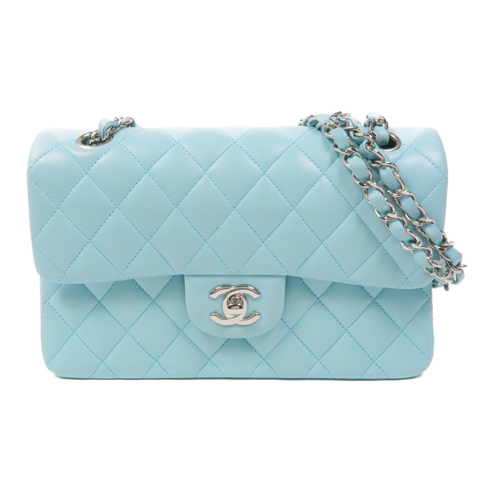 CHANEL 羊皮皮革Classic 23銀扣鏈帶肩背袋