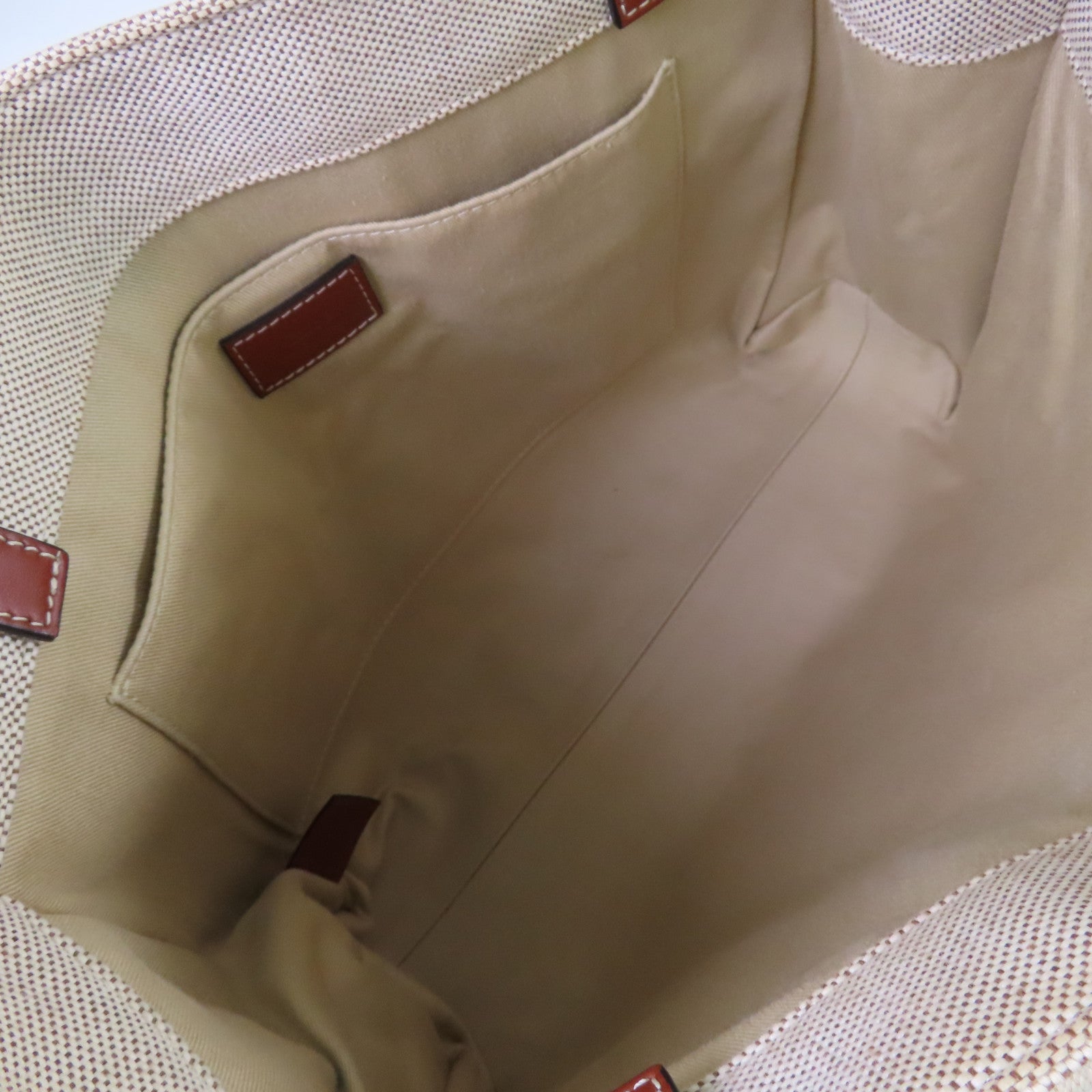 Chloe 帆布Woody Tote Medium Bag肩背袋杏色/啡色