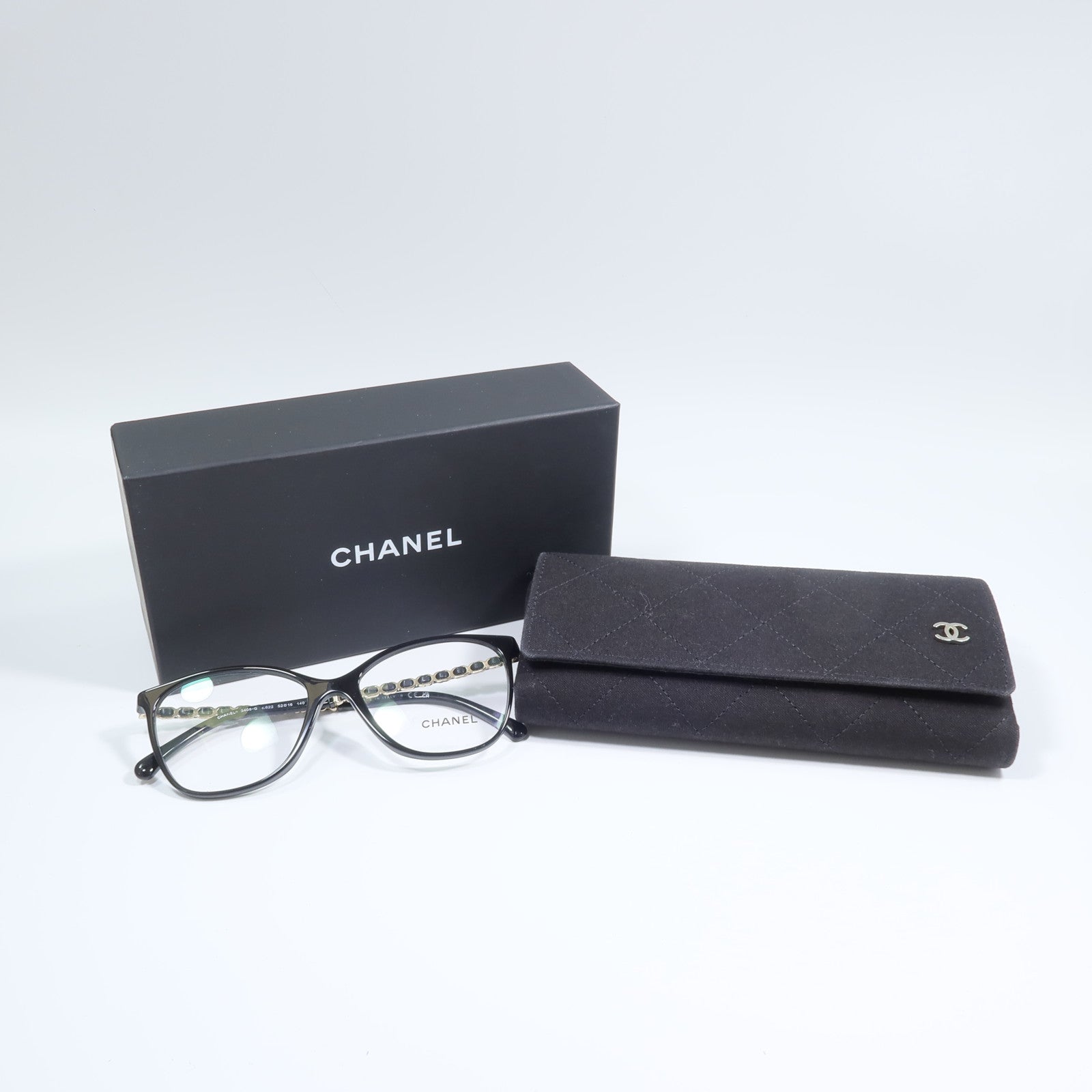 CHANEL 金屬/牛皮皮革/PVC Eyeglasses眼鏡