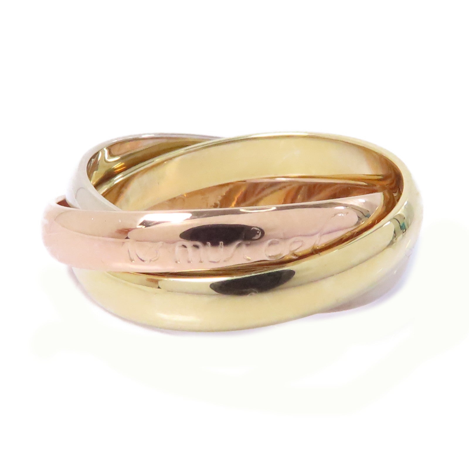 CARTIER 18K黃金/白金/玫瑰金Les Must De Trinity戒指Cartier#53/US#6.25