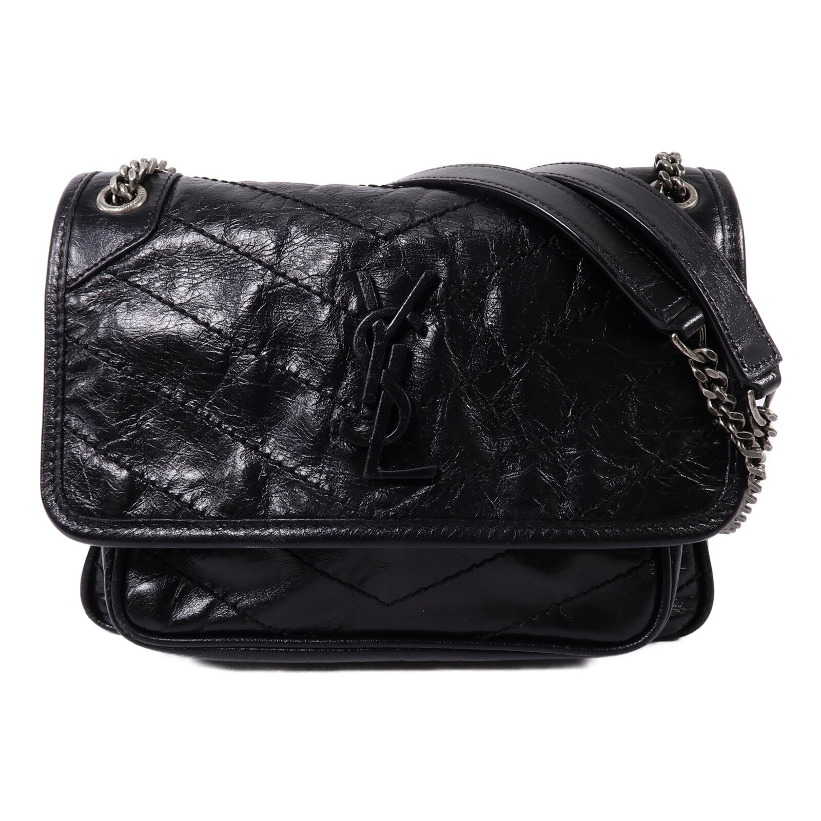 SAINT LAURENT 牛皮皮革Niki Baby鏈帶手挽肩背兩用袋