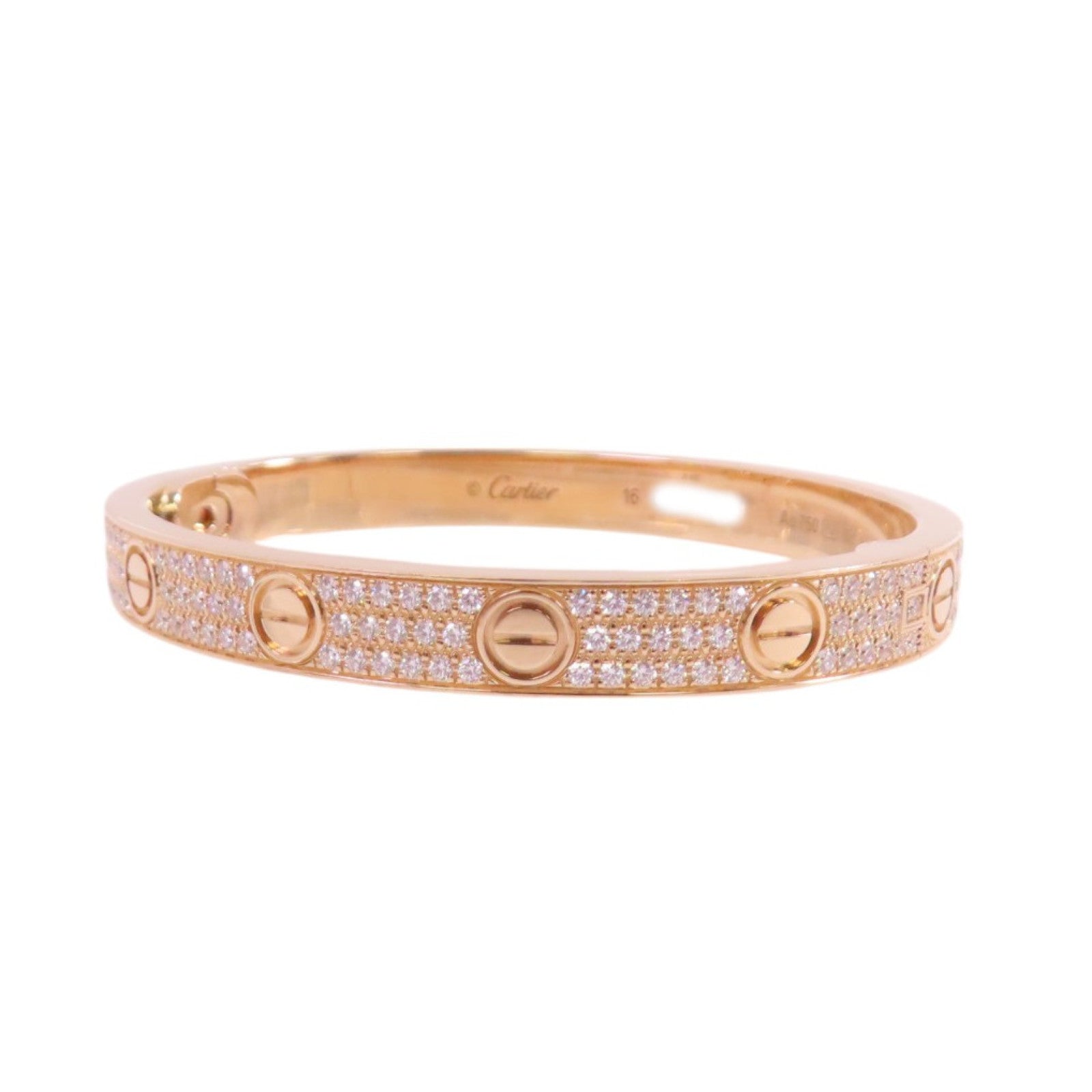 CARTIER 18K玫瑰金Love Bangle Full Diamond金扣手鐲#16