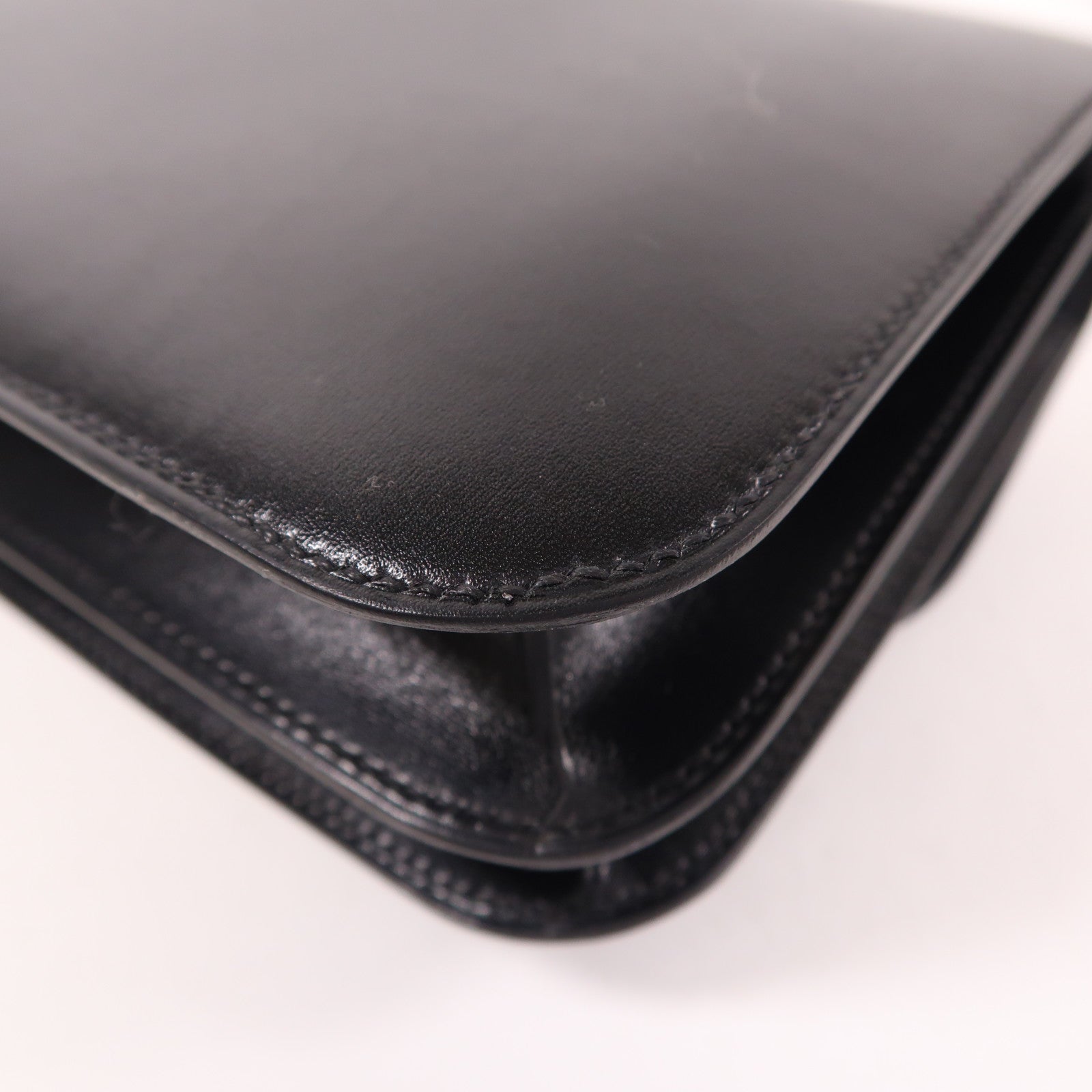 HERMES Box Calf皮革Constance Mini金扣手挽肩背兩用袋Noir