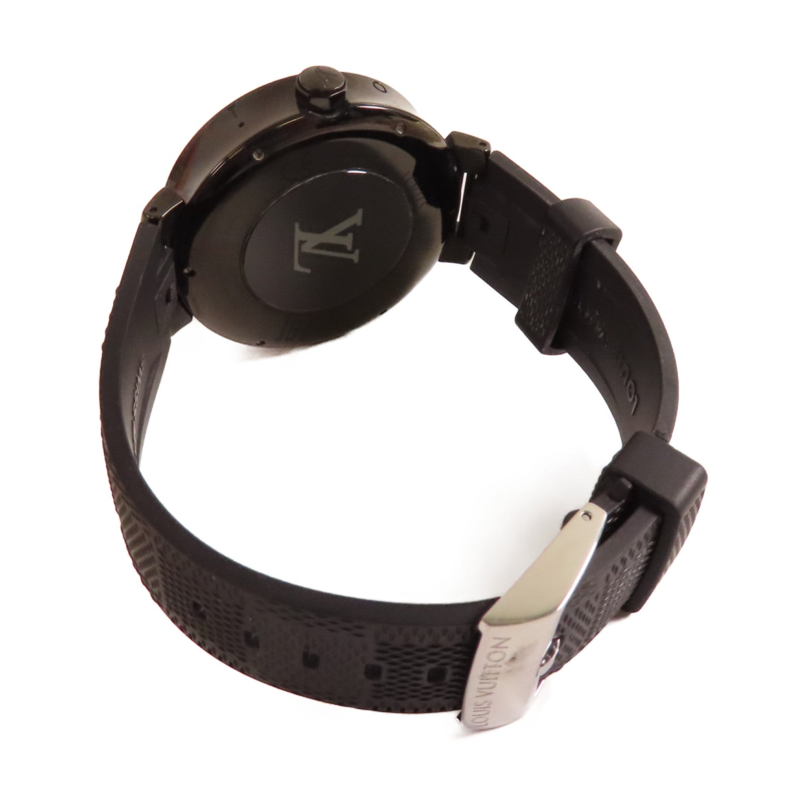 LOUIS VUITTON 【激減優惠】Tambour Horizon Digital Smart Watch不鏽鋼/陶瓷/橡膠帶電子手錶黑色