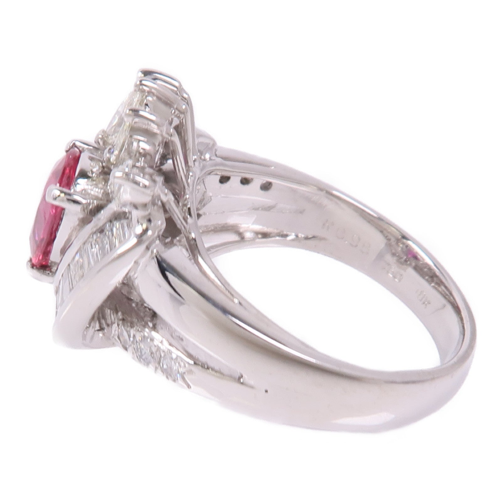 JEWELRY 【激減優惠】18K白金Ruby/Diamond Ring紅寶石/鑽石戒指US#6.75