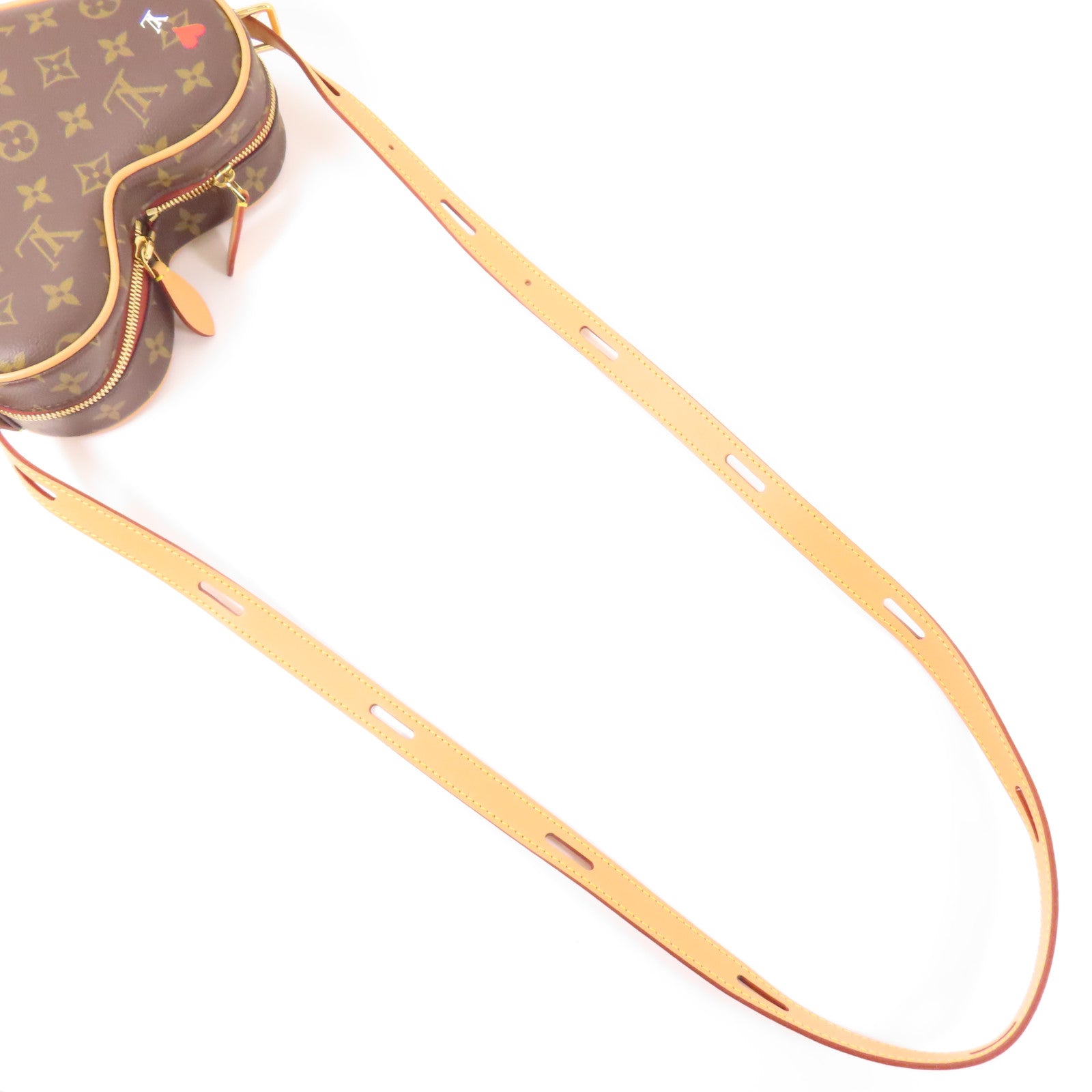 LOUIS VUITTON Monogram Game On Coeur金扣肩背袋棕色