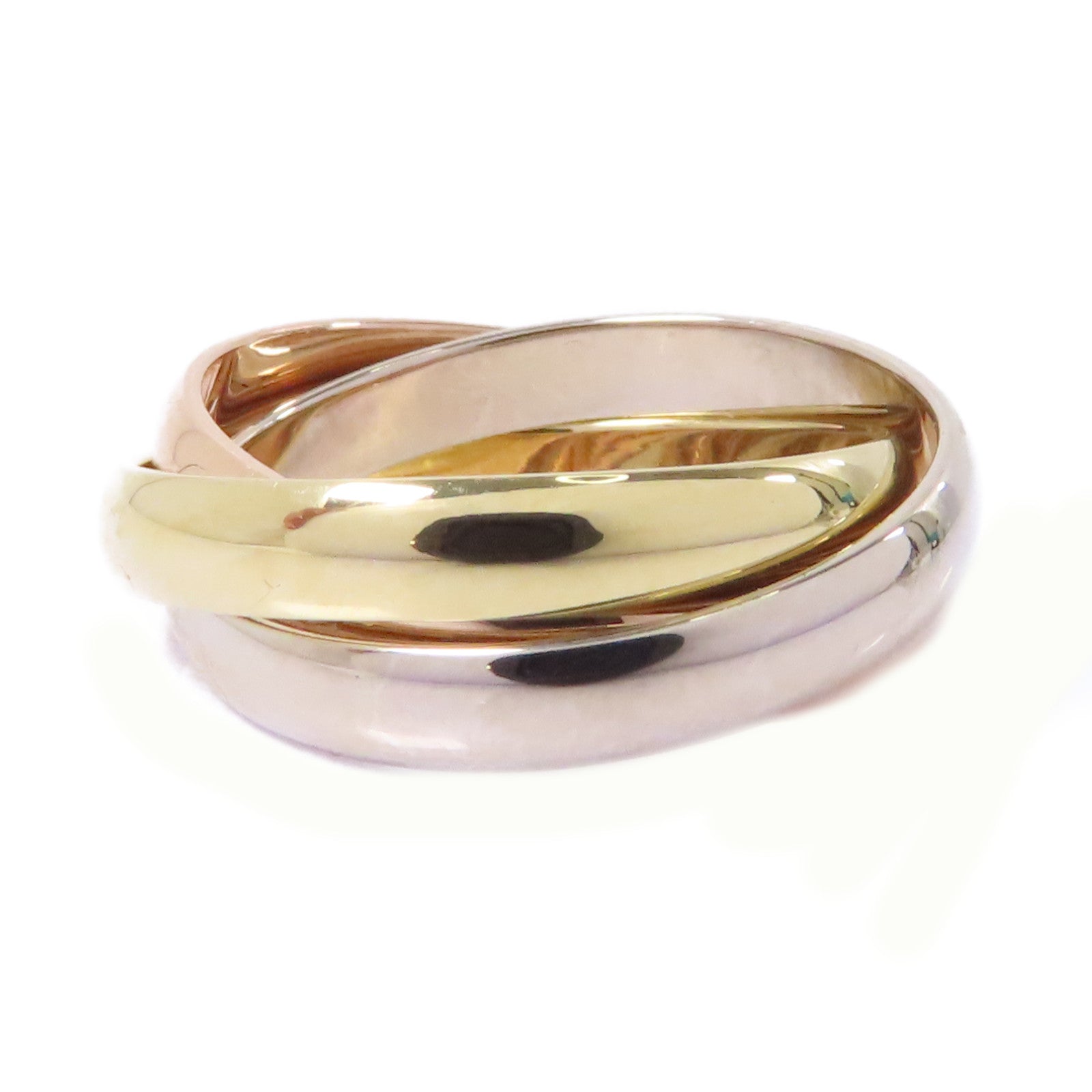 CARTIER 18K黃金/白金/玫瑰金Les Must De Trinity戒指Cartier#53/US#6.25