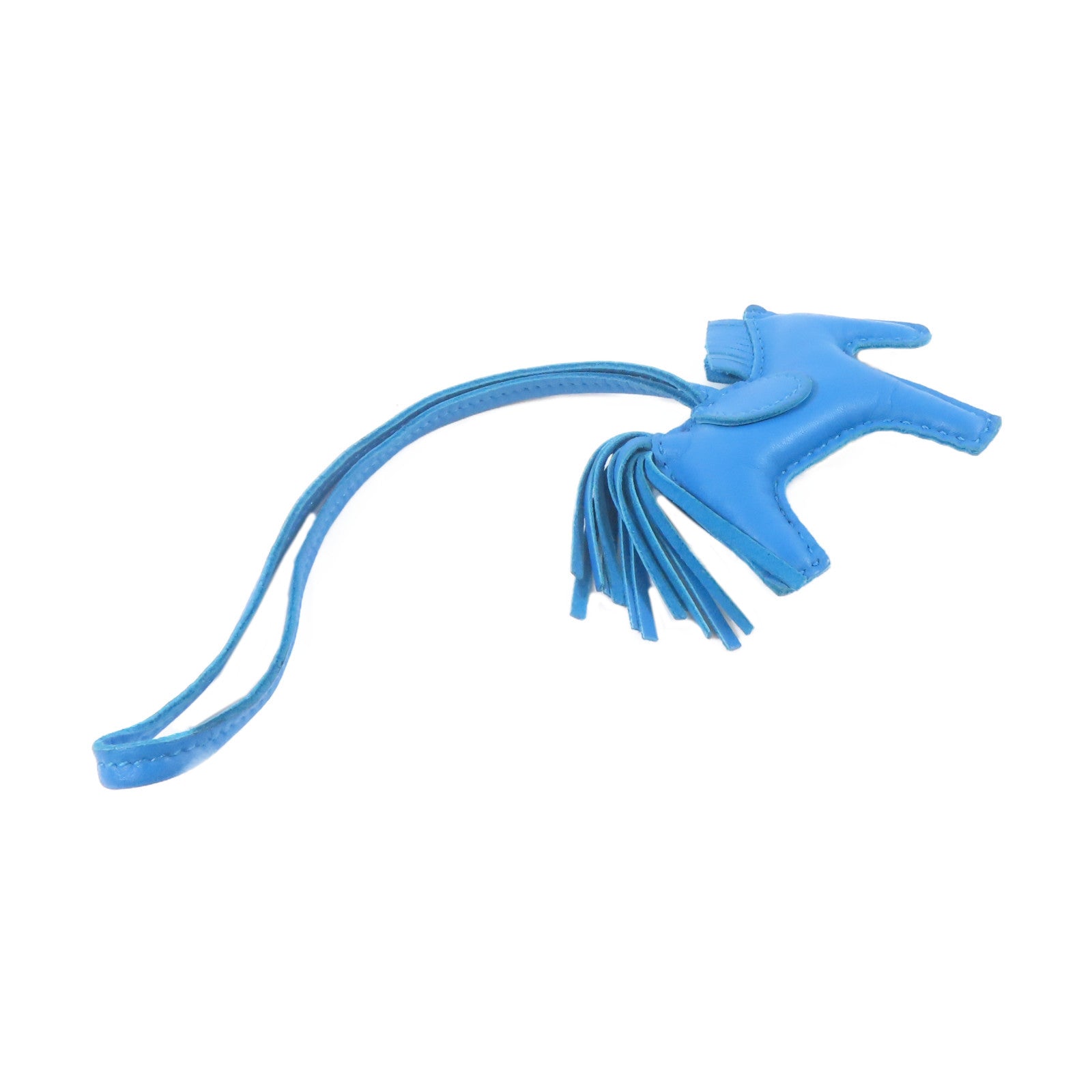HERMES Swift皮革Rodeo PM掛飾Bleu Zanzibar/藍色