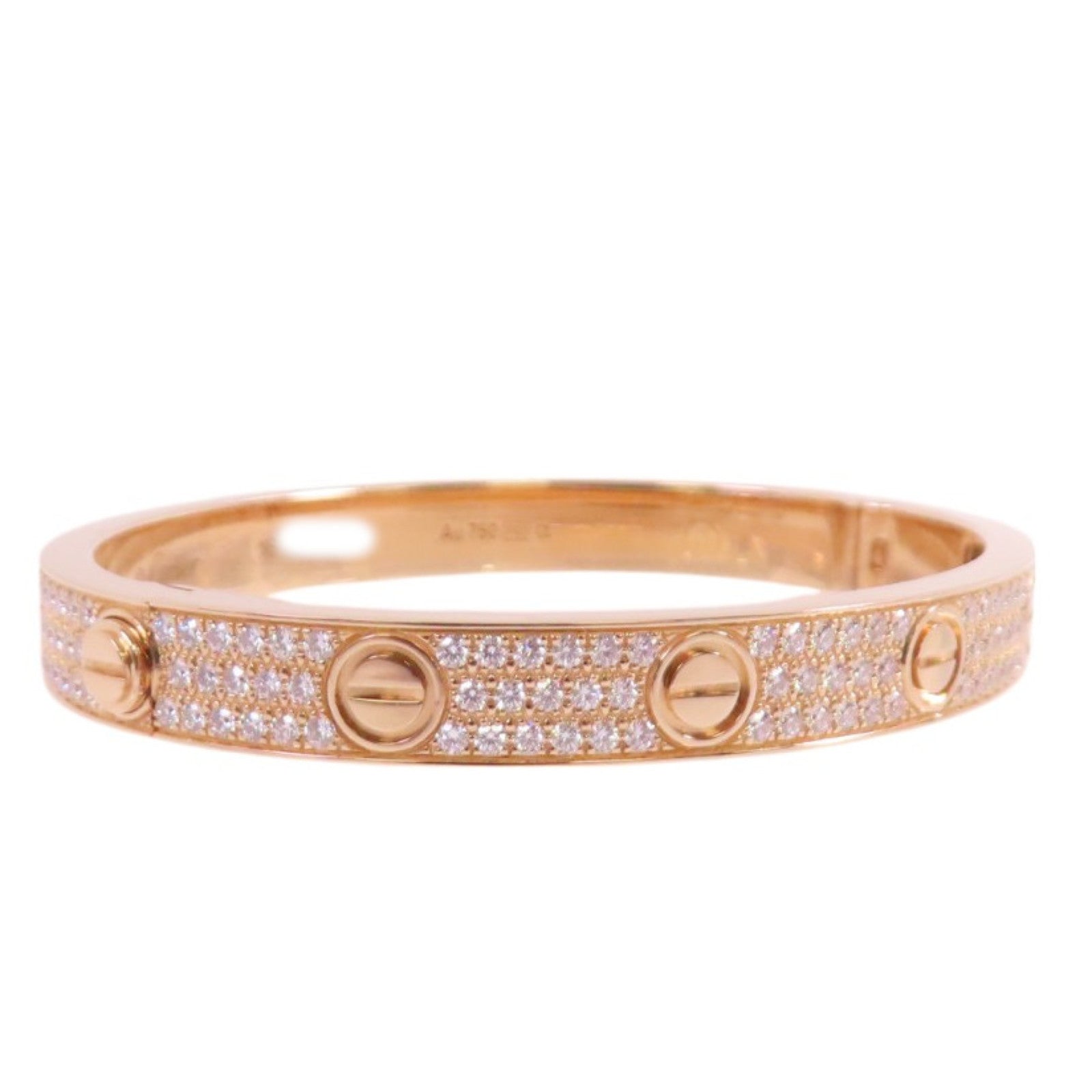 CARTIER 18K玫瑰金Love Bangle Full Diamond金扣手鐲#16