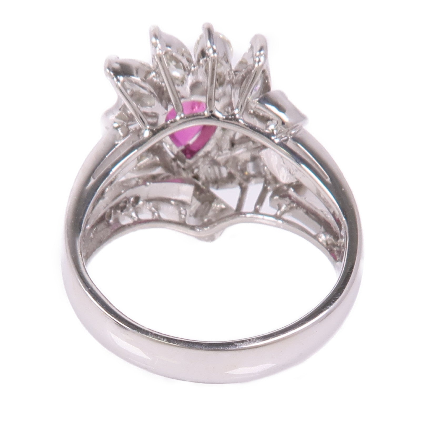 JEWELRY 18K白金Ruby/Diamond Ring紅寶石/鑽石戒指US#6.75