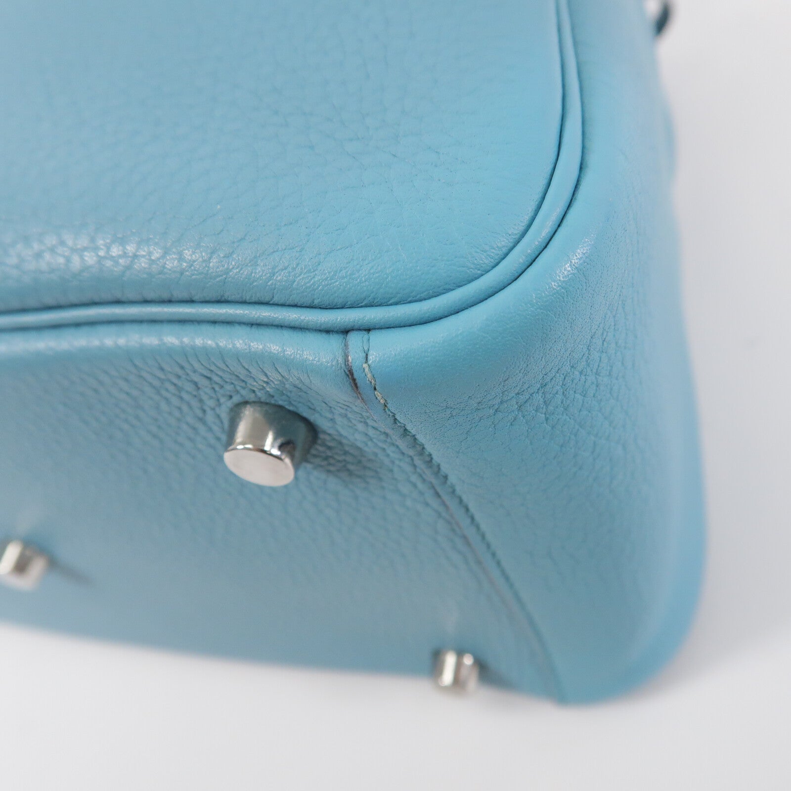 HERMES Clemence皮革Lindy 26手挽肩背兩用袋Bleu Atoll
