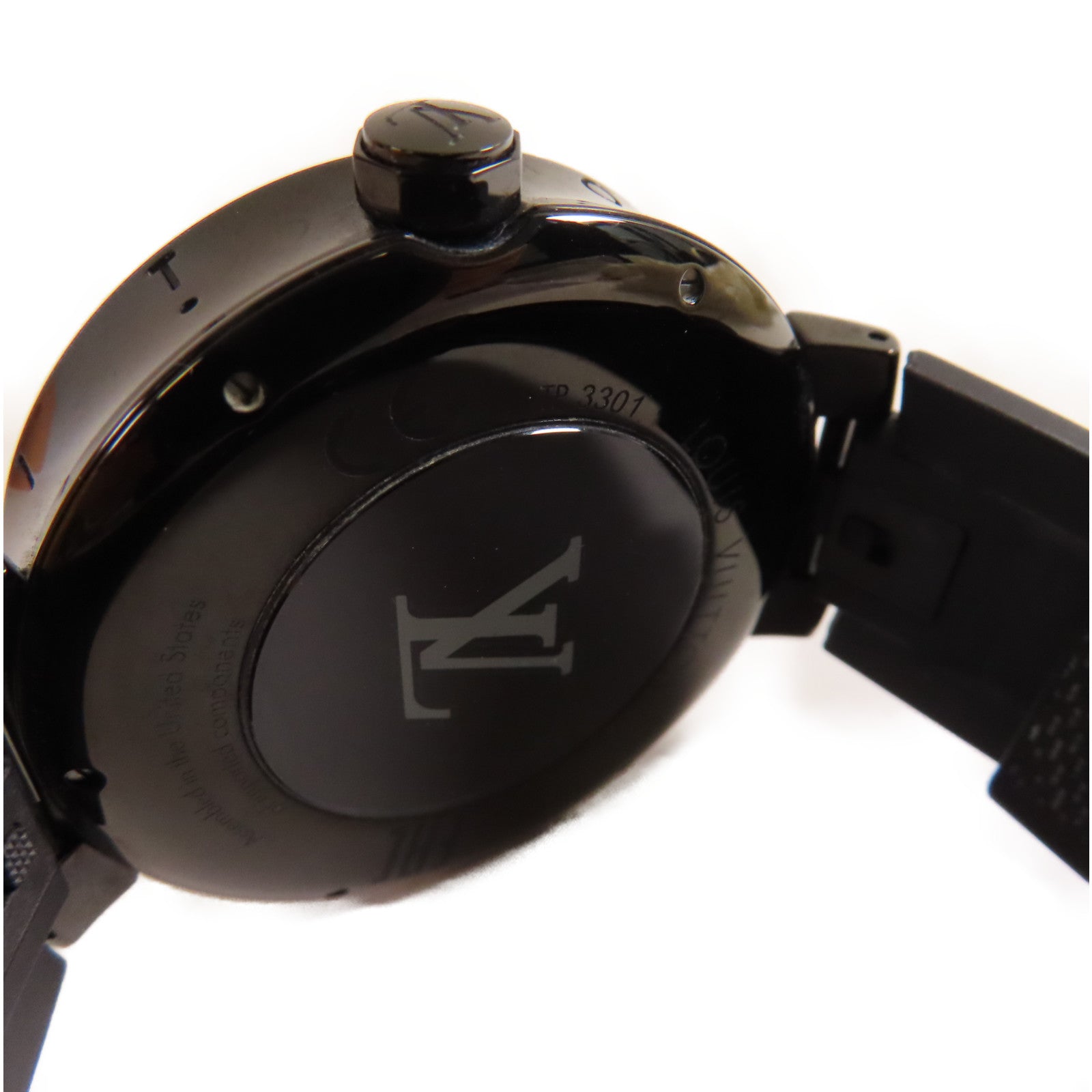 LOUIS VUITTON 【激減優惠】Tambour Horizon Digital Smart Watch不鏽鋼/陶瓷/橡膠帶電子手錶黑色