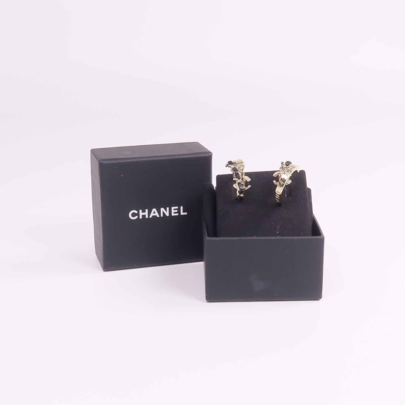 CHANEL 金屬/皮革Earrings金扣耳環