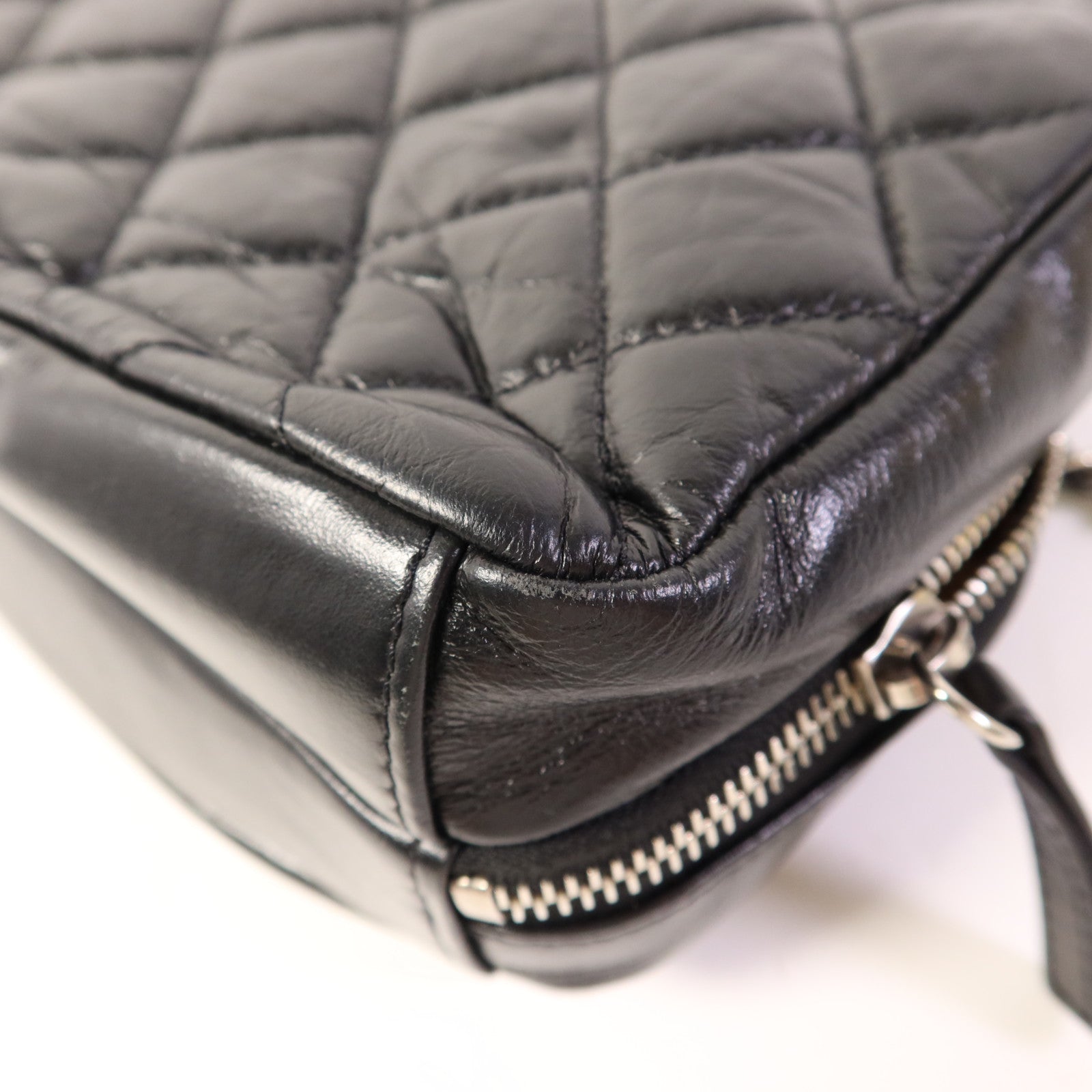 CHANEL 牛皮皮革Chain Shoulder Bag銀扣鏈帶肩背袋
