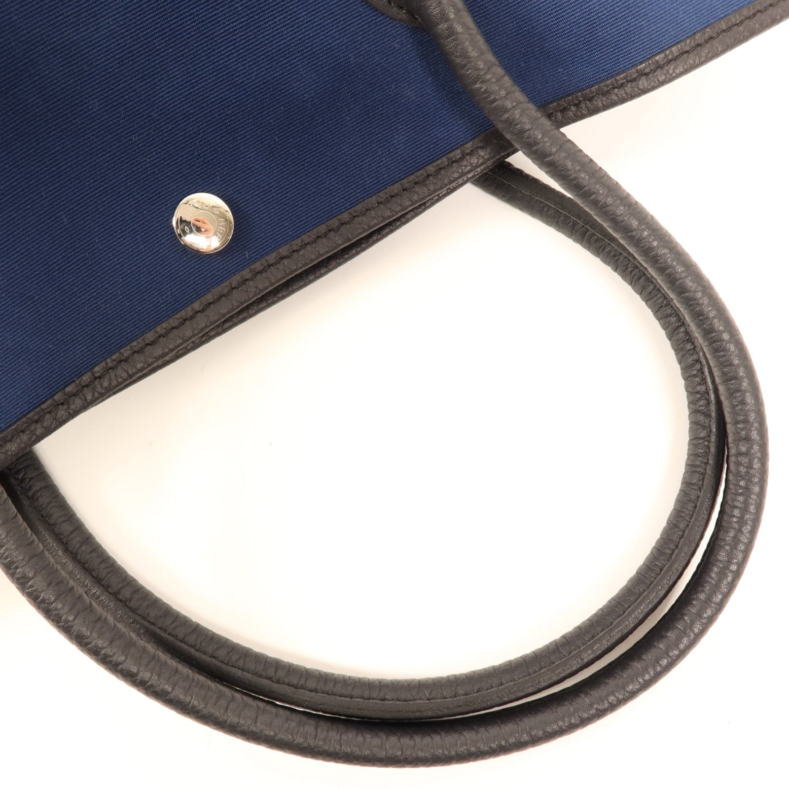 HERMES 帆布/皮革Garden Party PM銀扣手挽袋