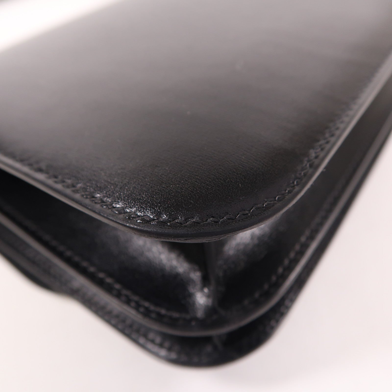 HERMES Box Calf皮革Constance Mini金扣手挽肩背兩用袋Noir