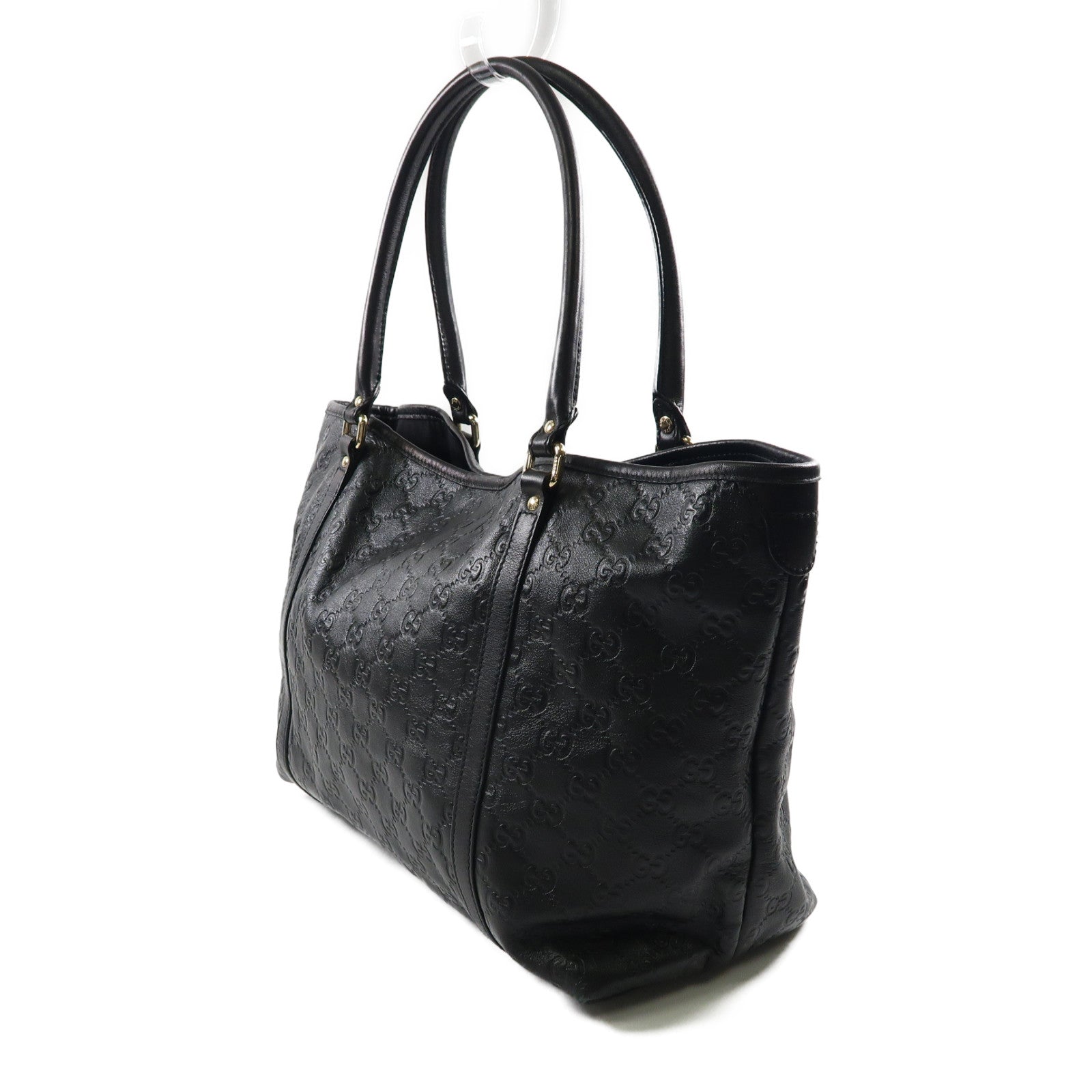GUCCI 牛皮皮革Shoulder Tote金扣肩背袋/手挽袋黑色