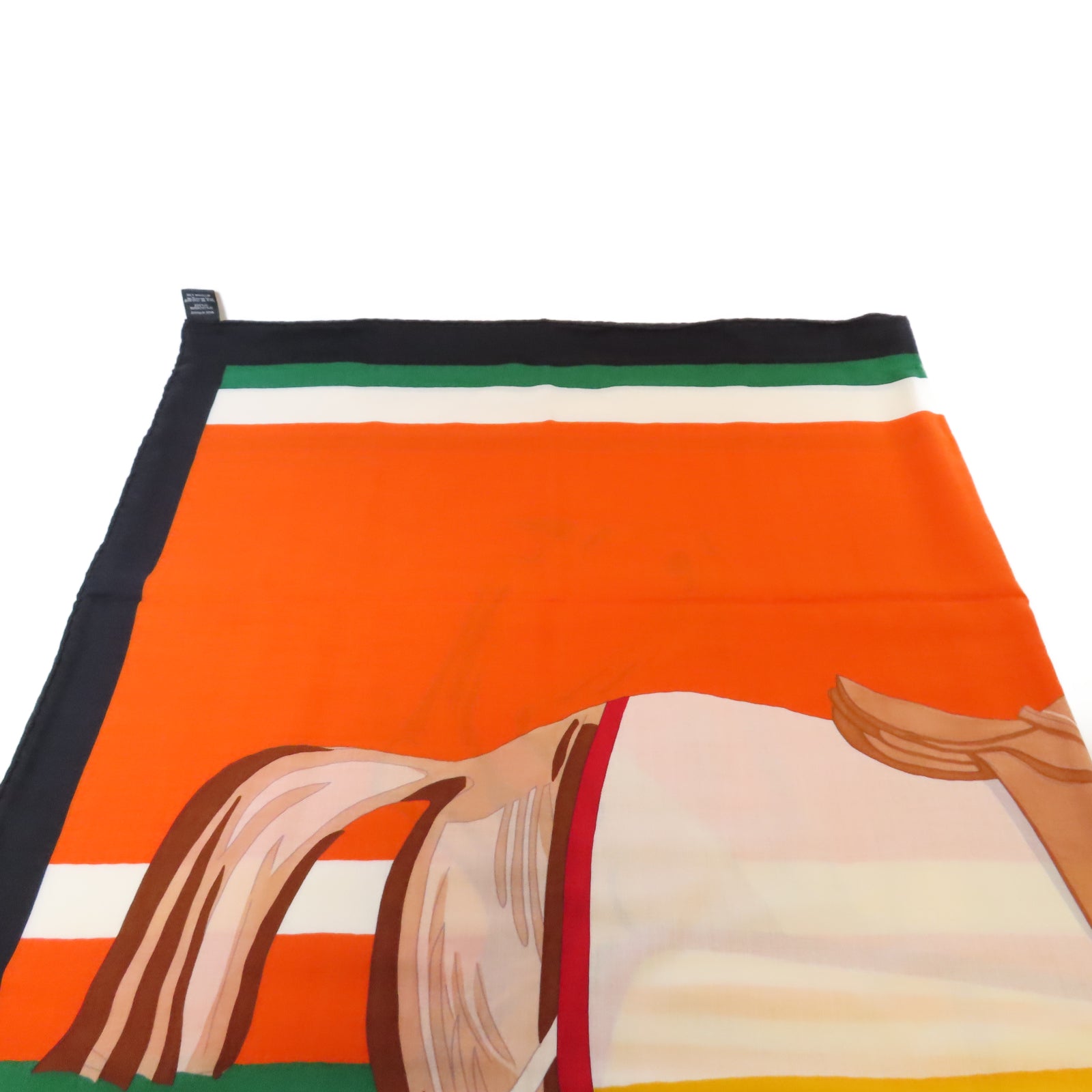 HERMES 羊絨/絲質Cashmere Muffler 140X140圍巾橙色