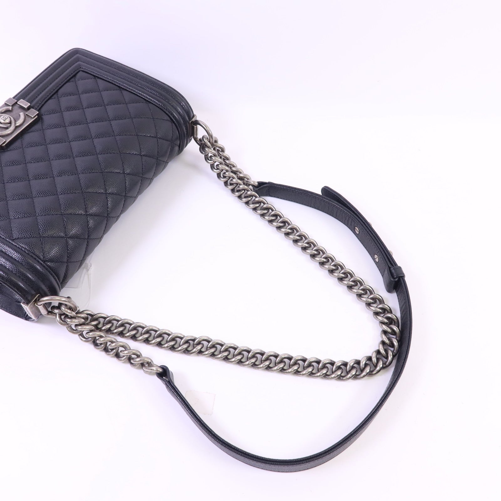 CHANEL 牛皮皮革Boy 25鏈帶肩背袋