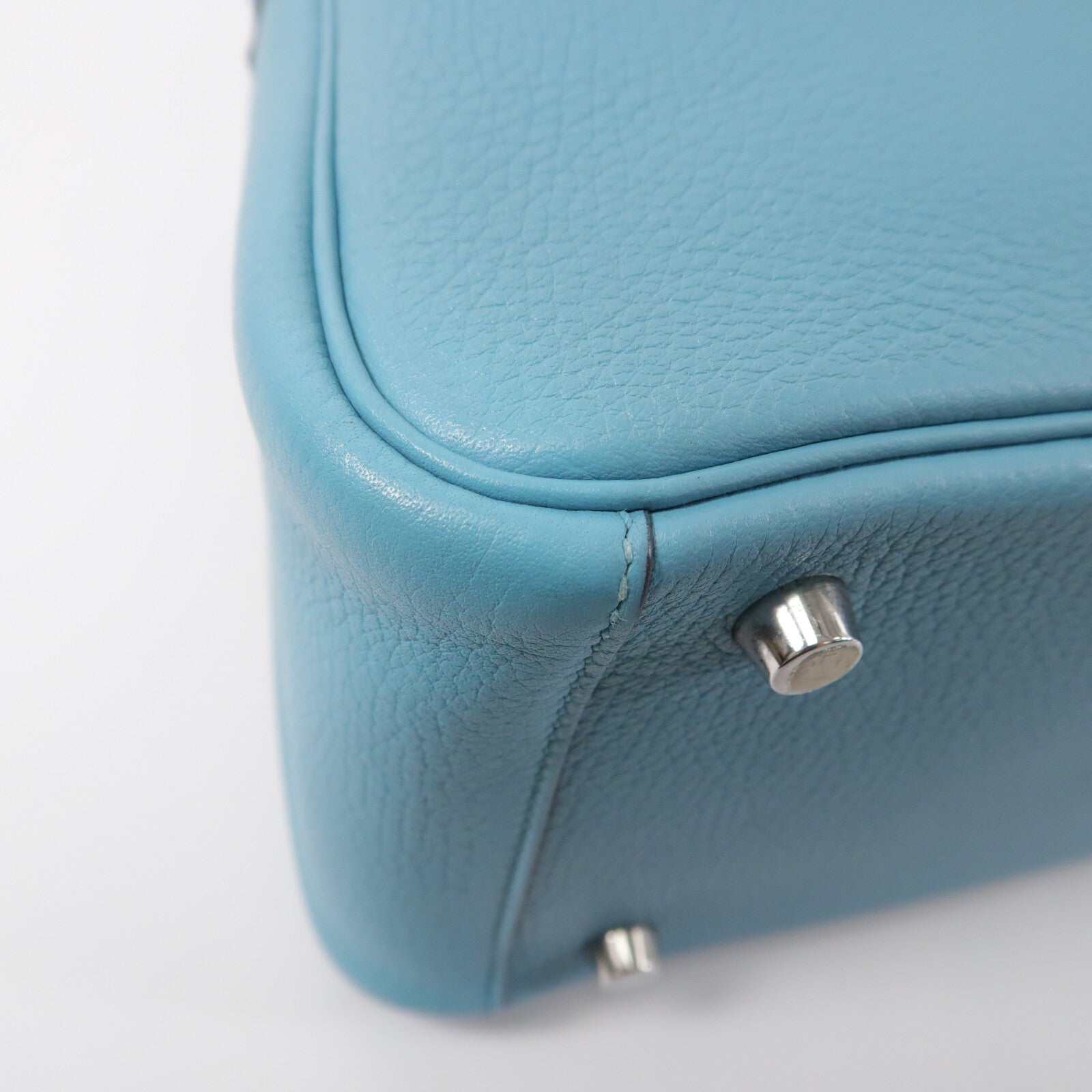 HERMES Clemence皮革Lindy 26手挽肩背兩用袋Bleu Atoll