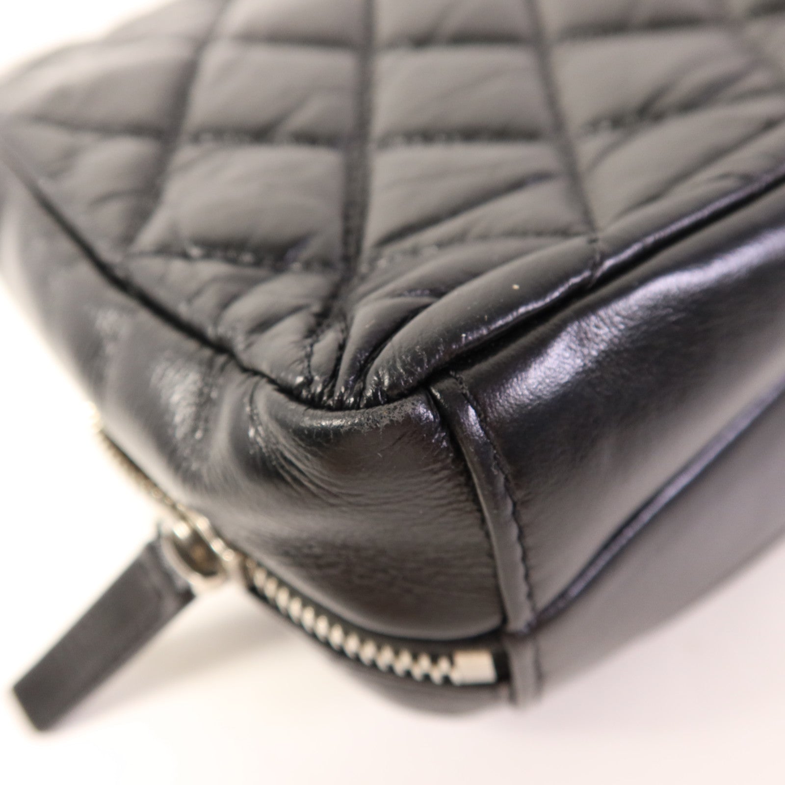 CHANEL 牛皮皮革Chain Shoulder Bag銀扣鏈帶肩背袋