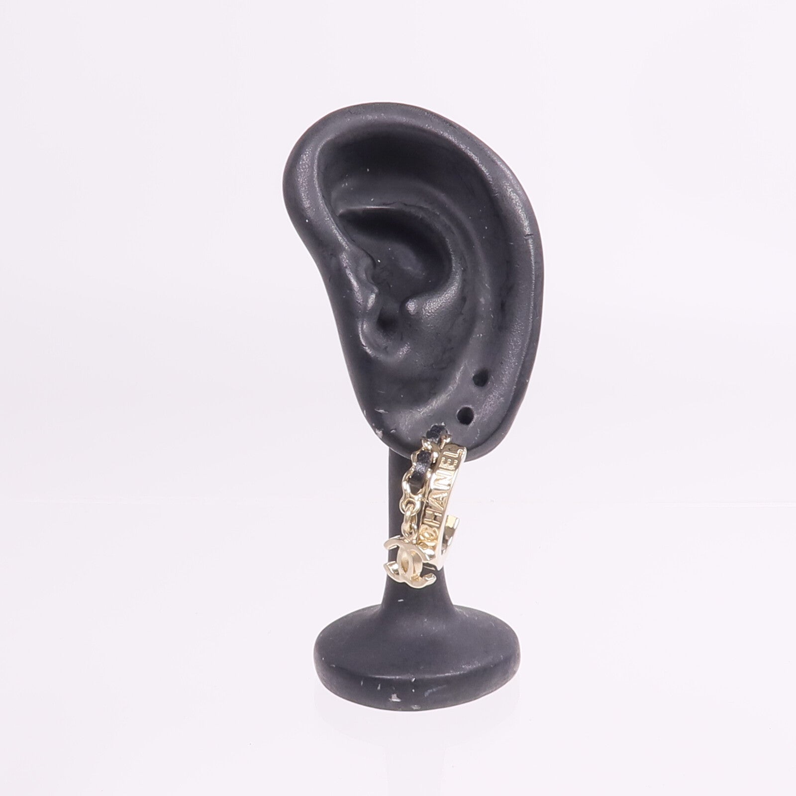 CHANEL 金屬/皮革Earrings金扣耳環