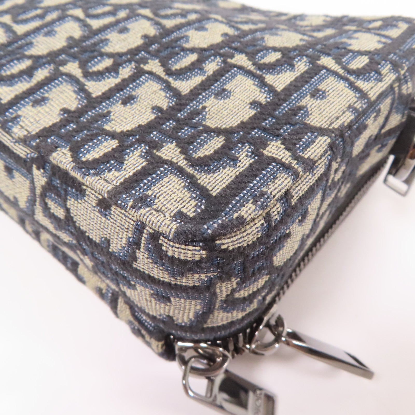 Dior 帆布Oblique銀扣肩背袋