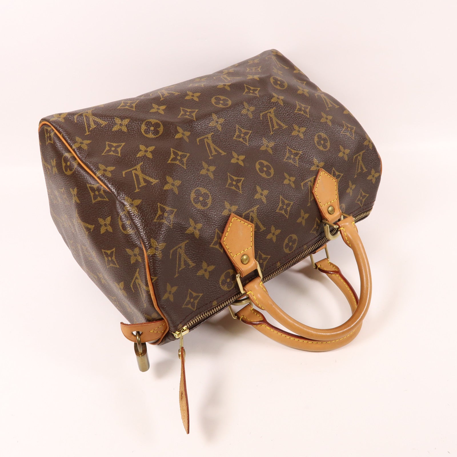 LOUIS VUITTON Monogram Speedy 30金扣手挽袋棕色