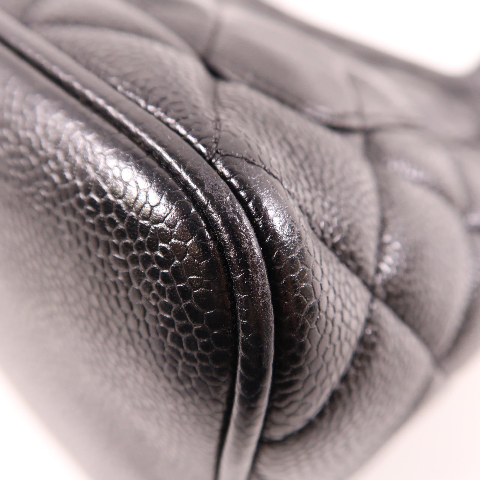 CHANEL Black Black Cowhide Leather Vintage Tote Bag Hand-Turned Bag Black Ca...