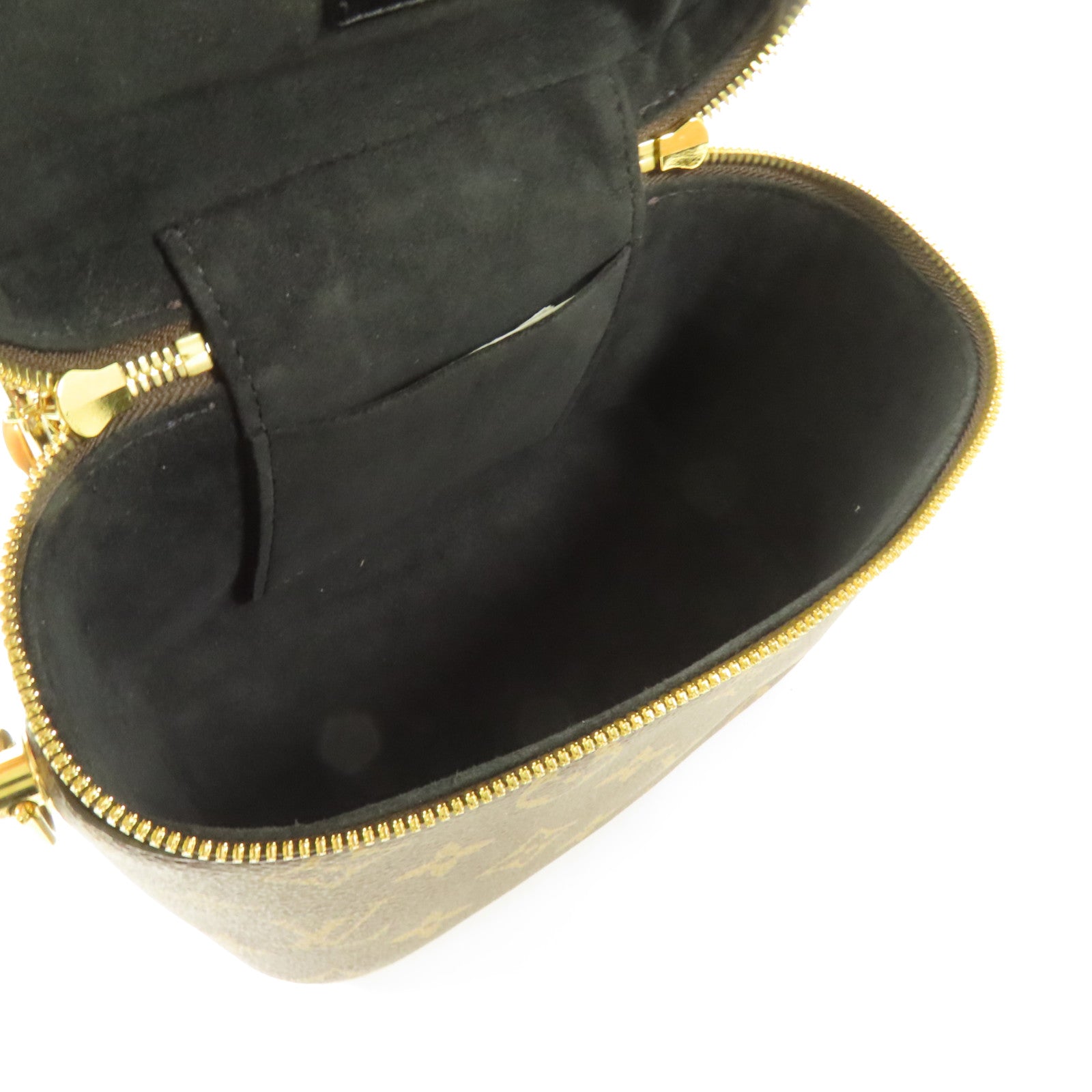 LOUIS VUITTON Monogram Reverse Vanity PM金扣手挽肩背兩用袋棕色