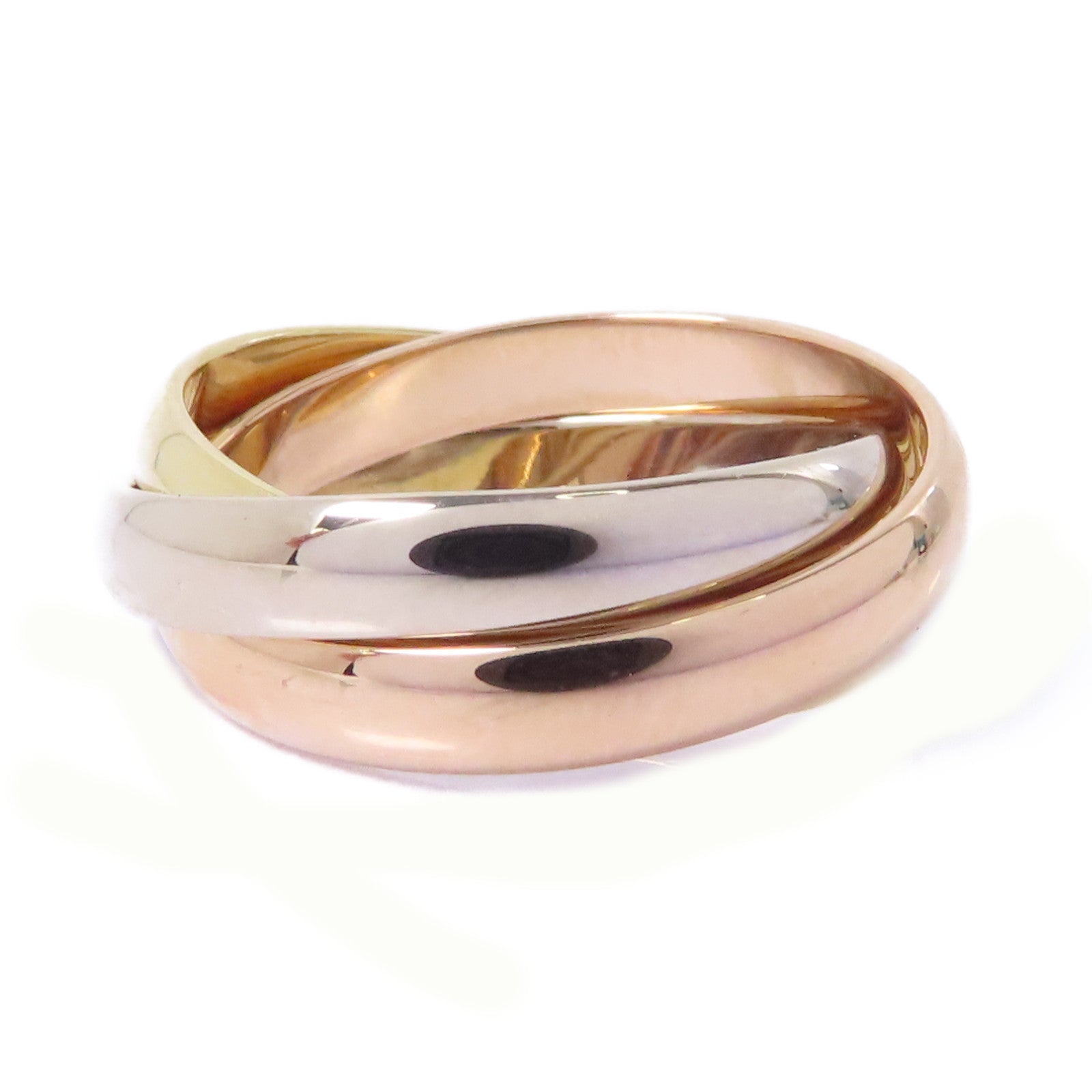 CARTIER 18K黃金/白金/玫瑰金Les Must De Trinity戒指Cartier#53/US#6.25