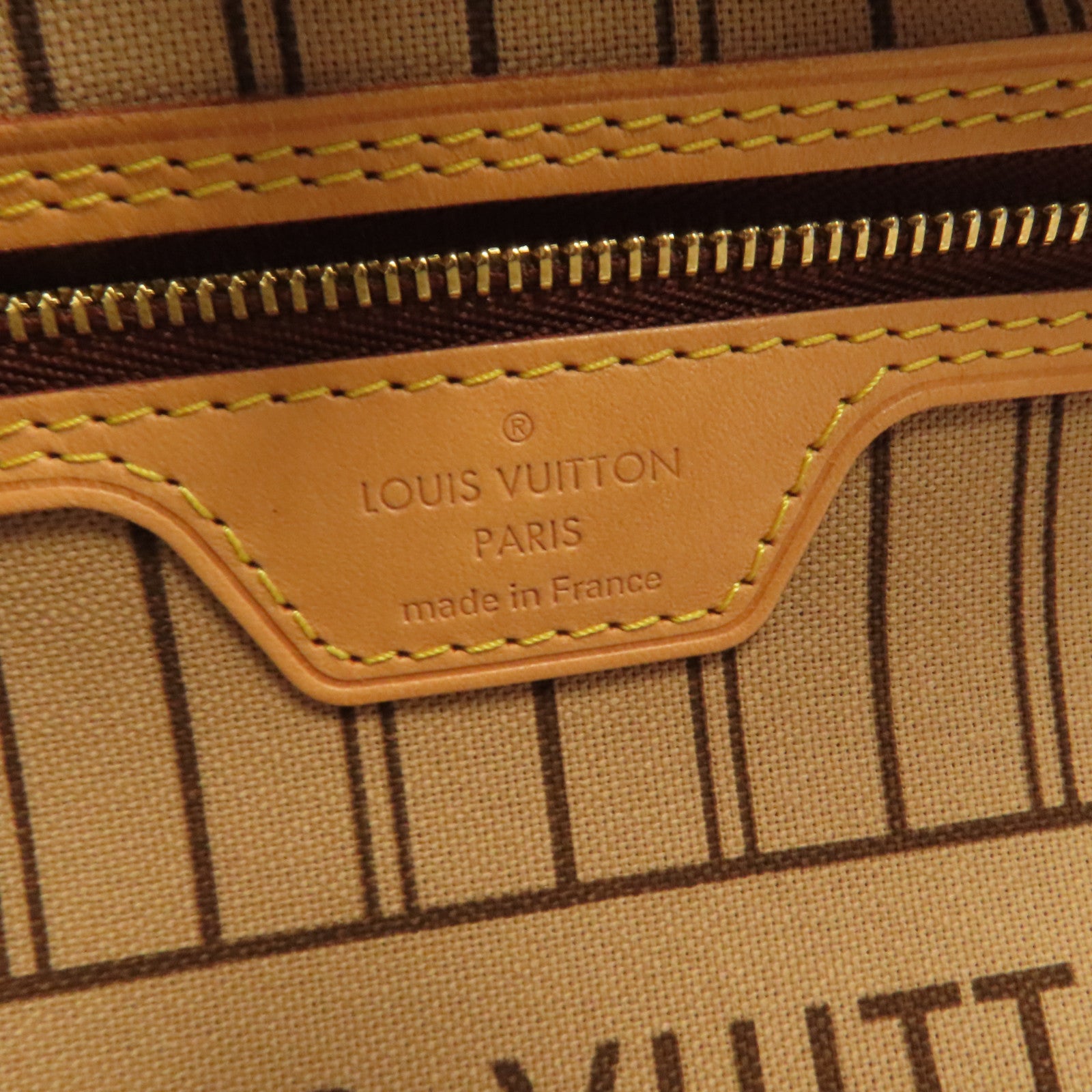 LOUIS VUITTON Monogram Neverfull MM金扣手挽袋啡色