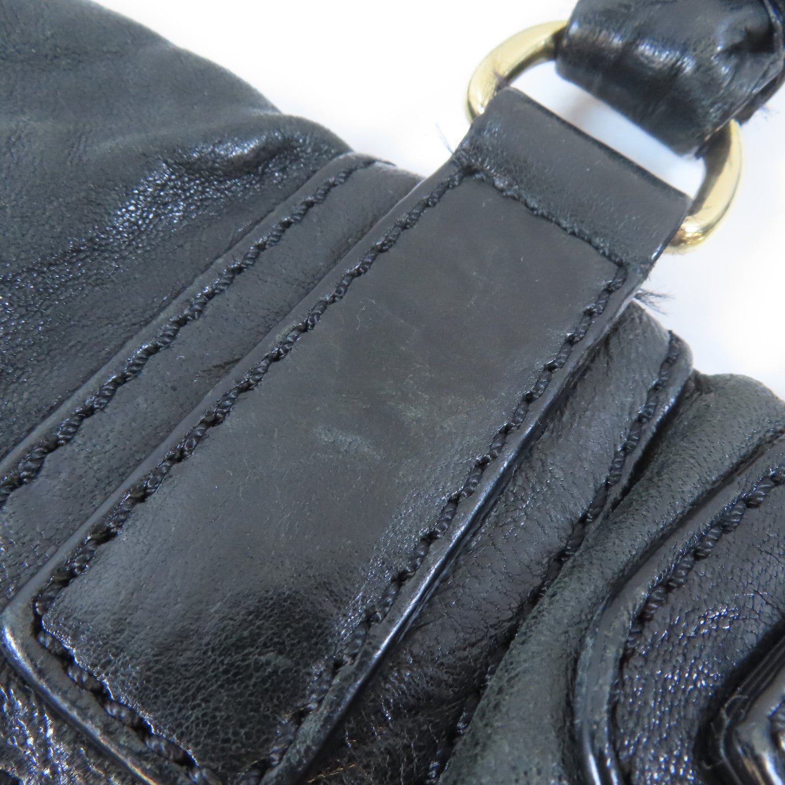 GIVENCHY 皮革Pandora Large Bag金扣手挽肩背兩用袋黑色