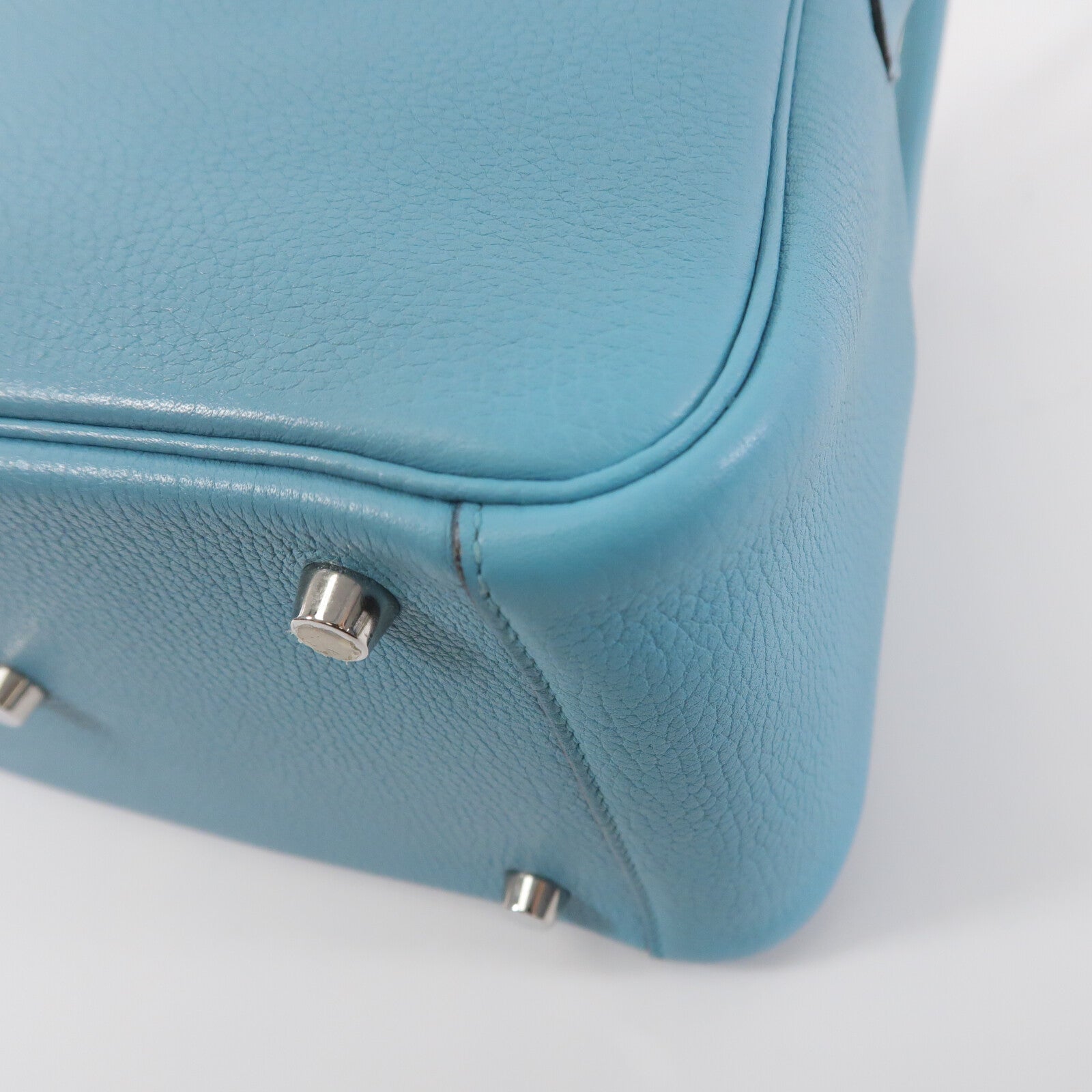 HERMES Clemence皮革Lindy 26手挽肩背兩用袋Bleu Atoll