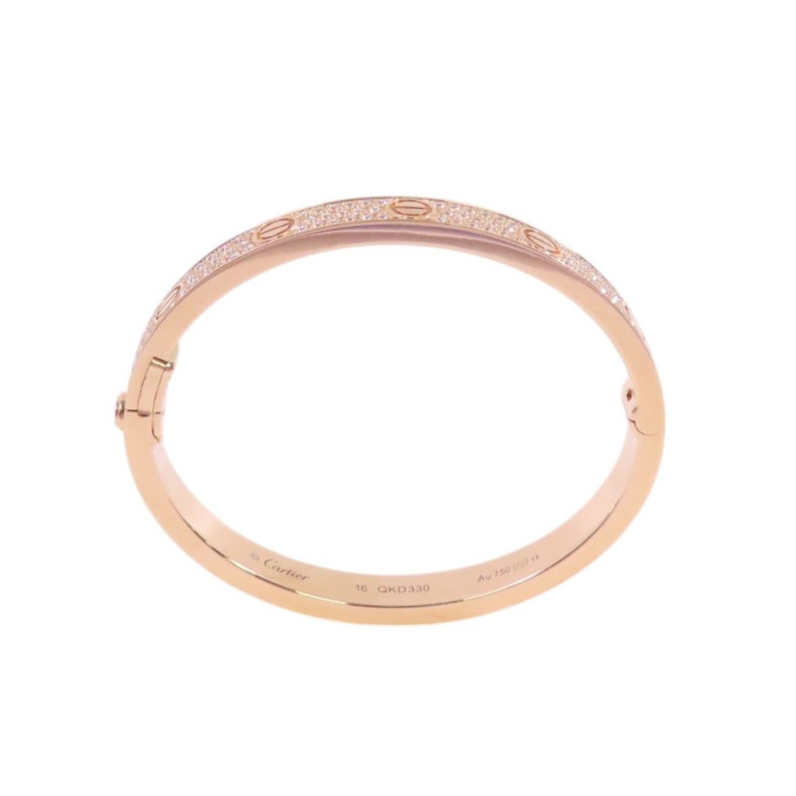 CARTIER 18K玫瑰金Love Bangle Full Diamond金扣手鐲#16