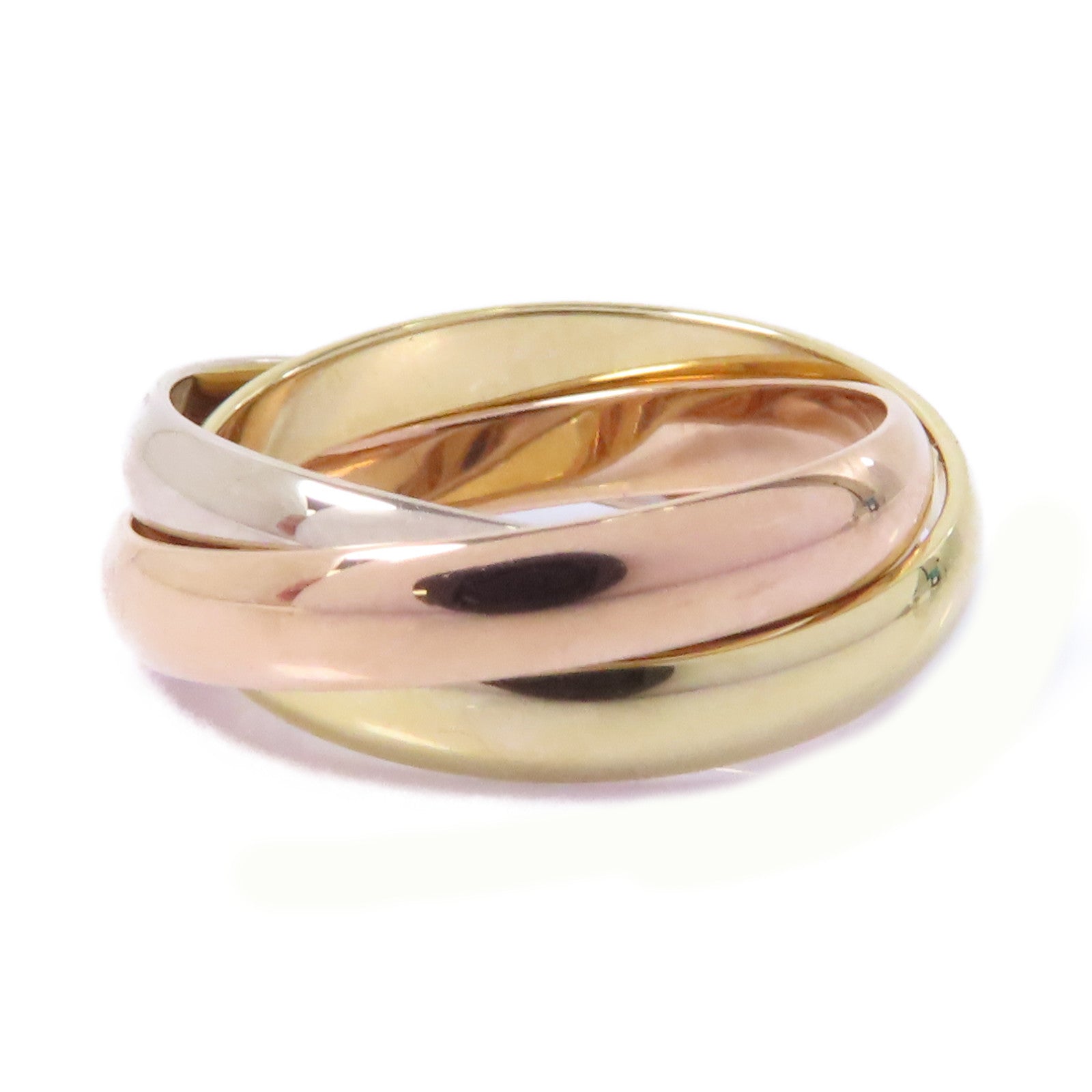 CARTIER 18K黃金/白金/玫瑰金Les Must De Trinity戒指Cartier#53/US#6.25